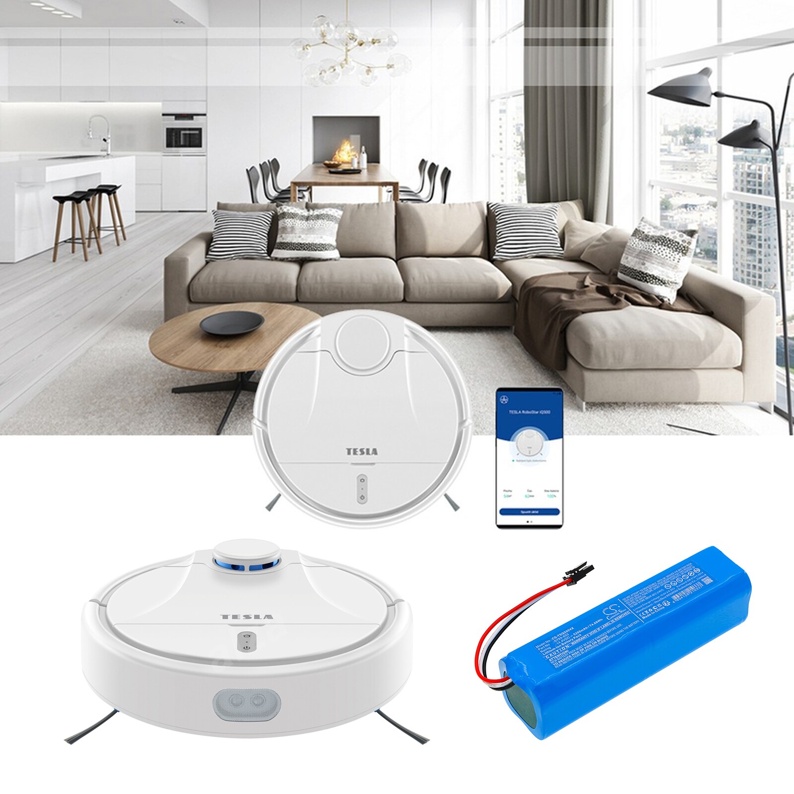 Batteri till Vakuum för Tesla RoboStar iQ600, RoboStar iQ500