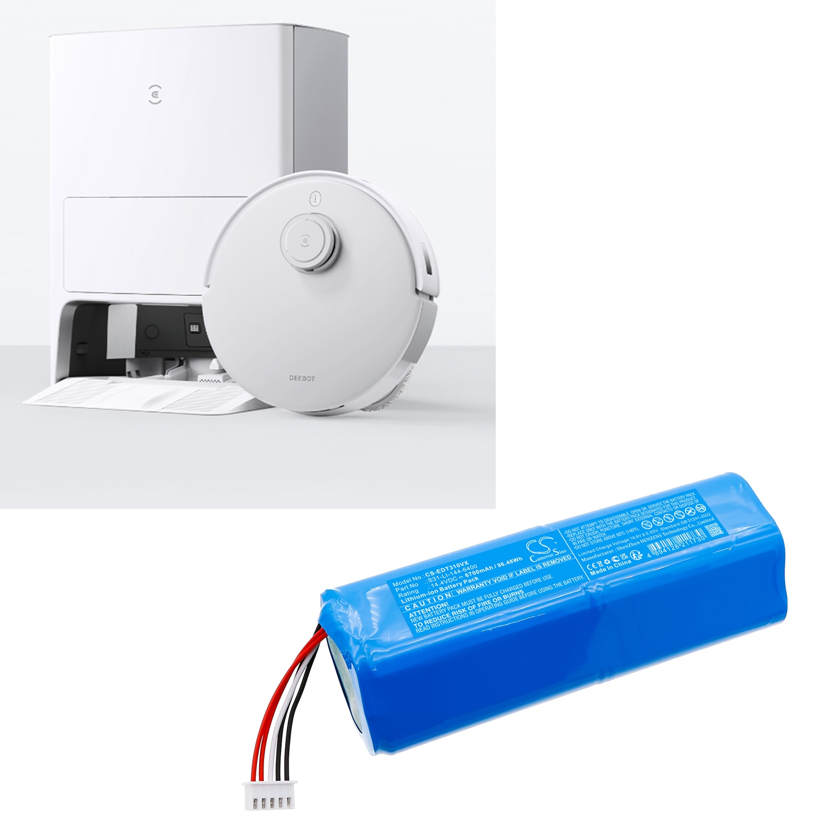 Batteri till Vakuum för Ecovacs DSX39, T30S OMNI, T30S Pro