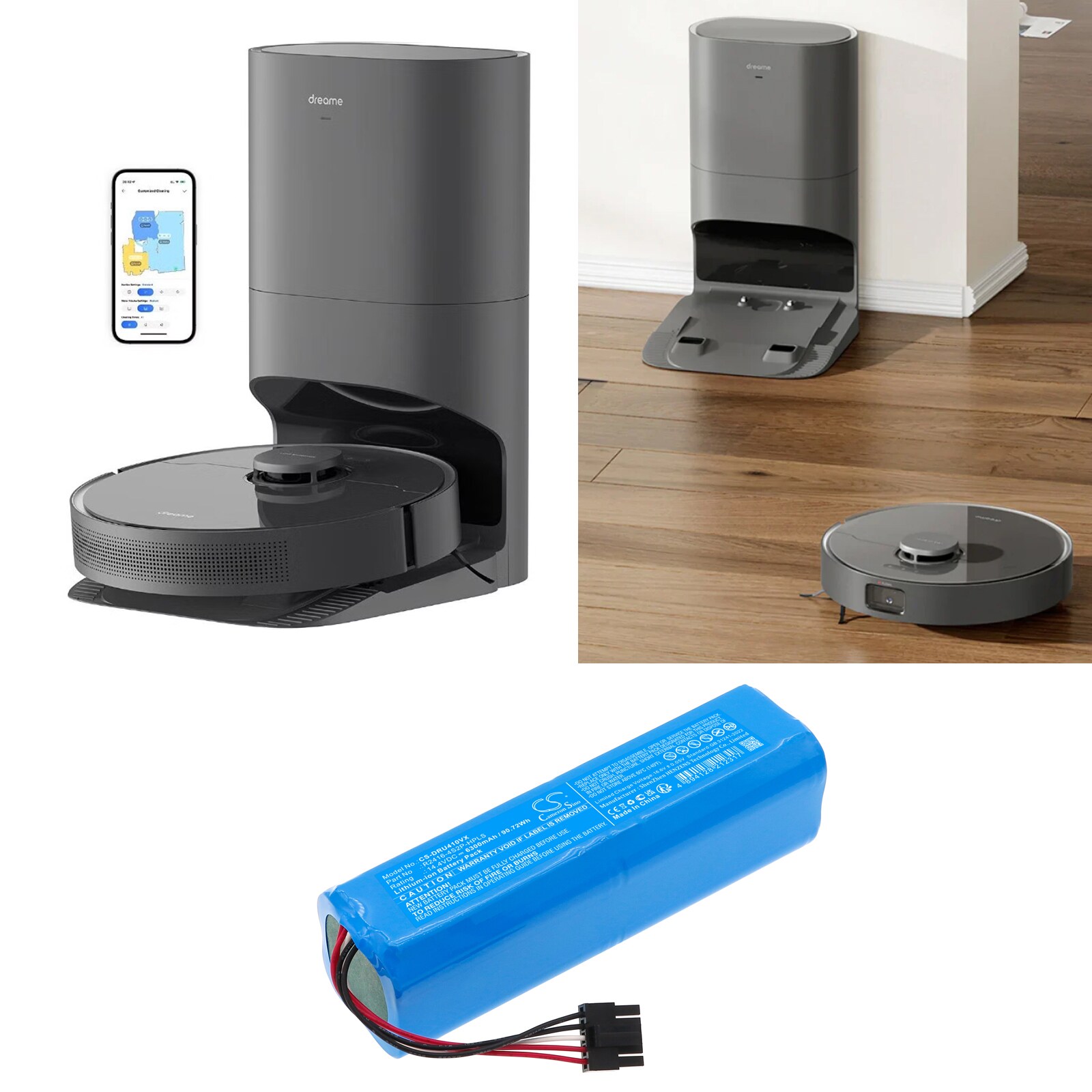 Batteri till Vakuum för Dreame Bot X30 Ultra, D10s plus, L30 Ultra m.fl.