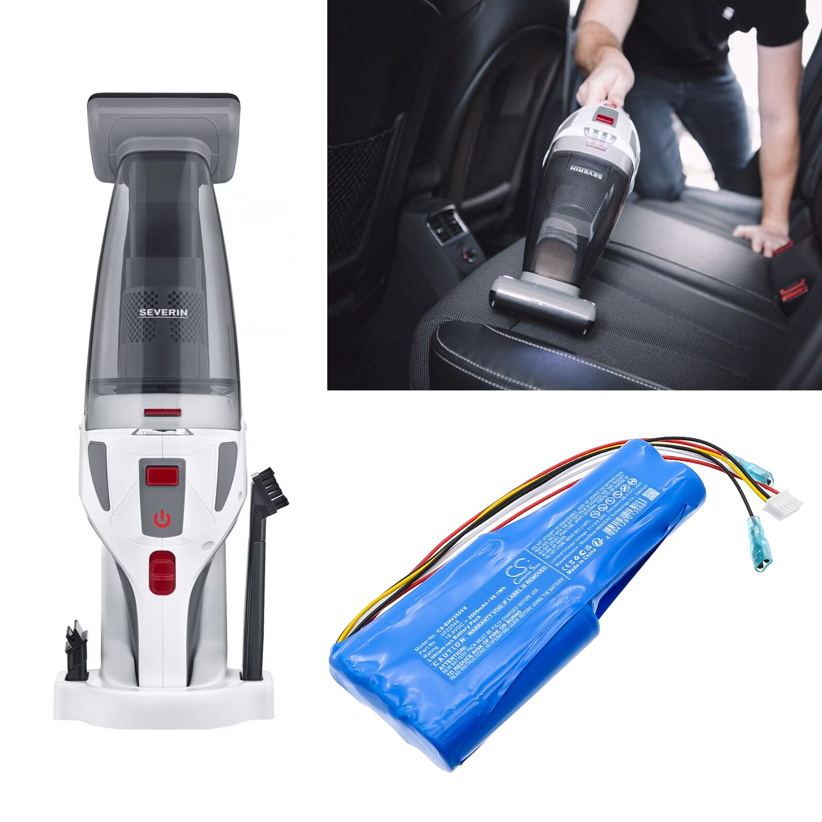 Batteri till Vakuum för Severin ES3559, HV7146