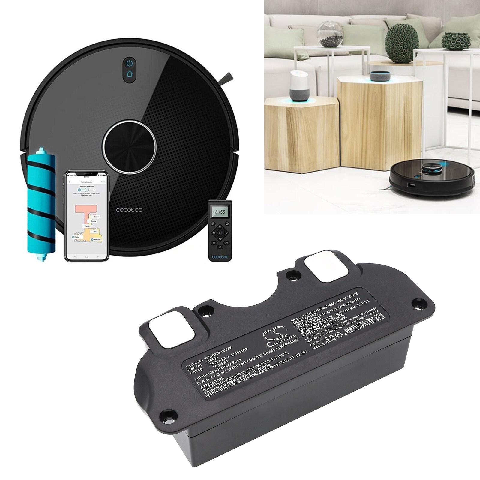Batteri till Vakuum för CECOTEC Conga 4090, Conga 4490, Conga 4590 m.fl.
