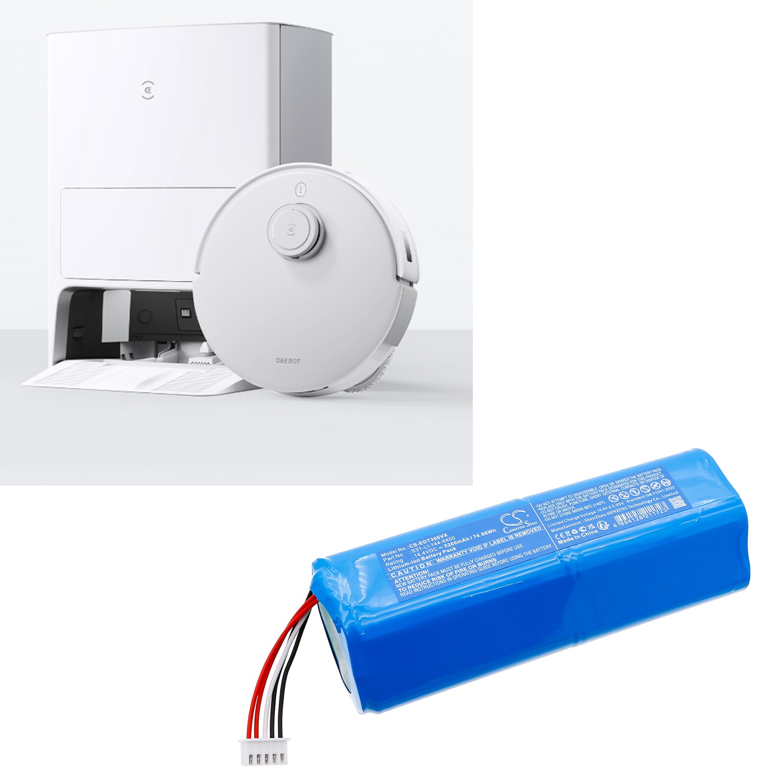 Batteri till Vakuum för Ecovacs DSX39, T30S OMNI, T30S Pro