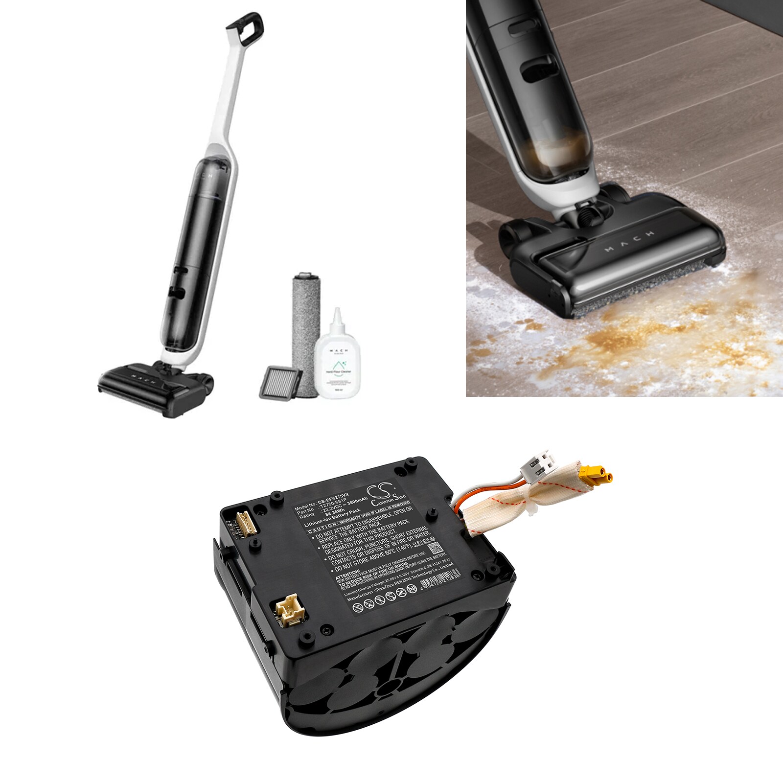 Batteri till Vakuum för Eufy Mach V1 T2750 Wet & Dry, T2750G11