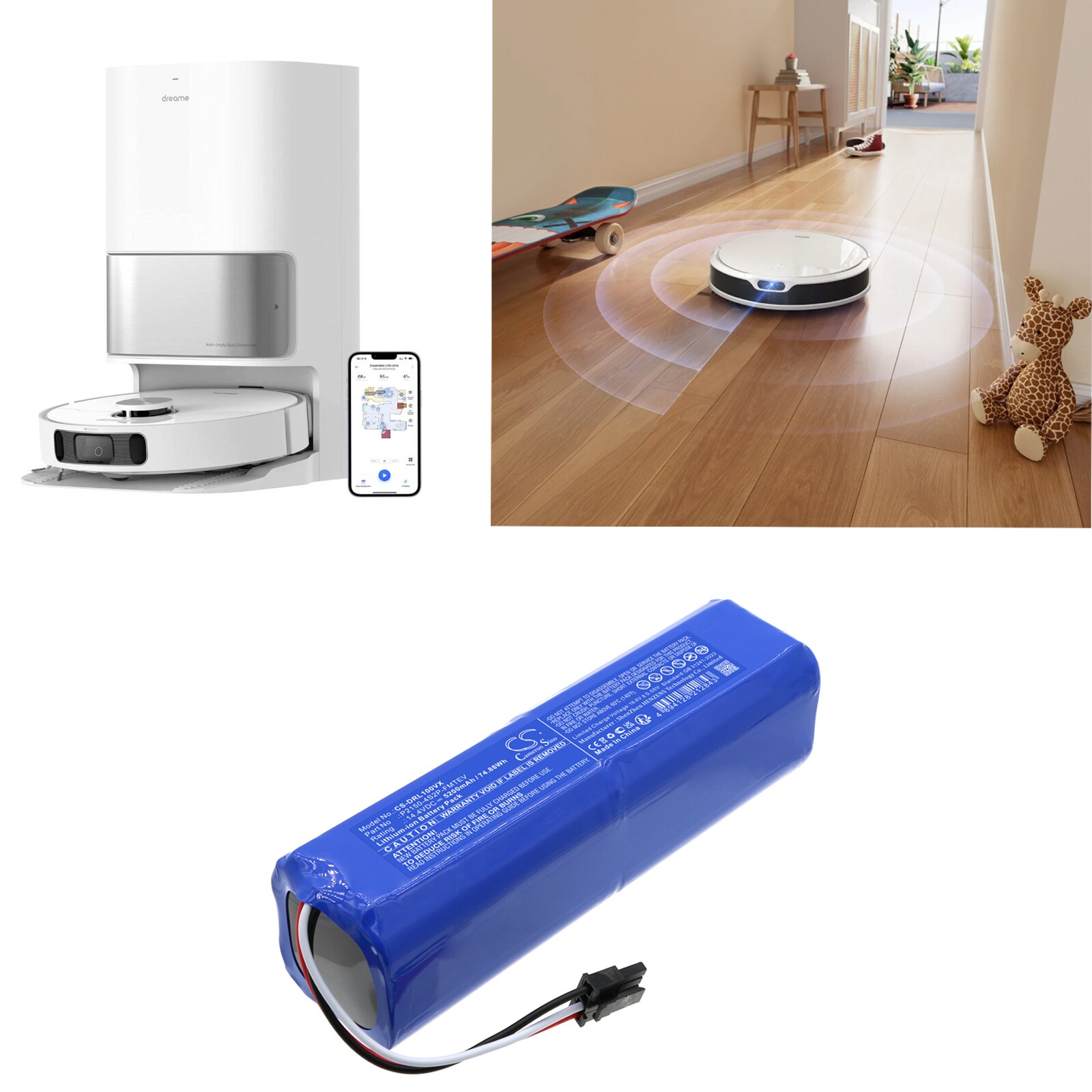 Batteri till Vakuum för Dreame Mova S10 Plus, RLS42SD