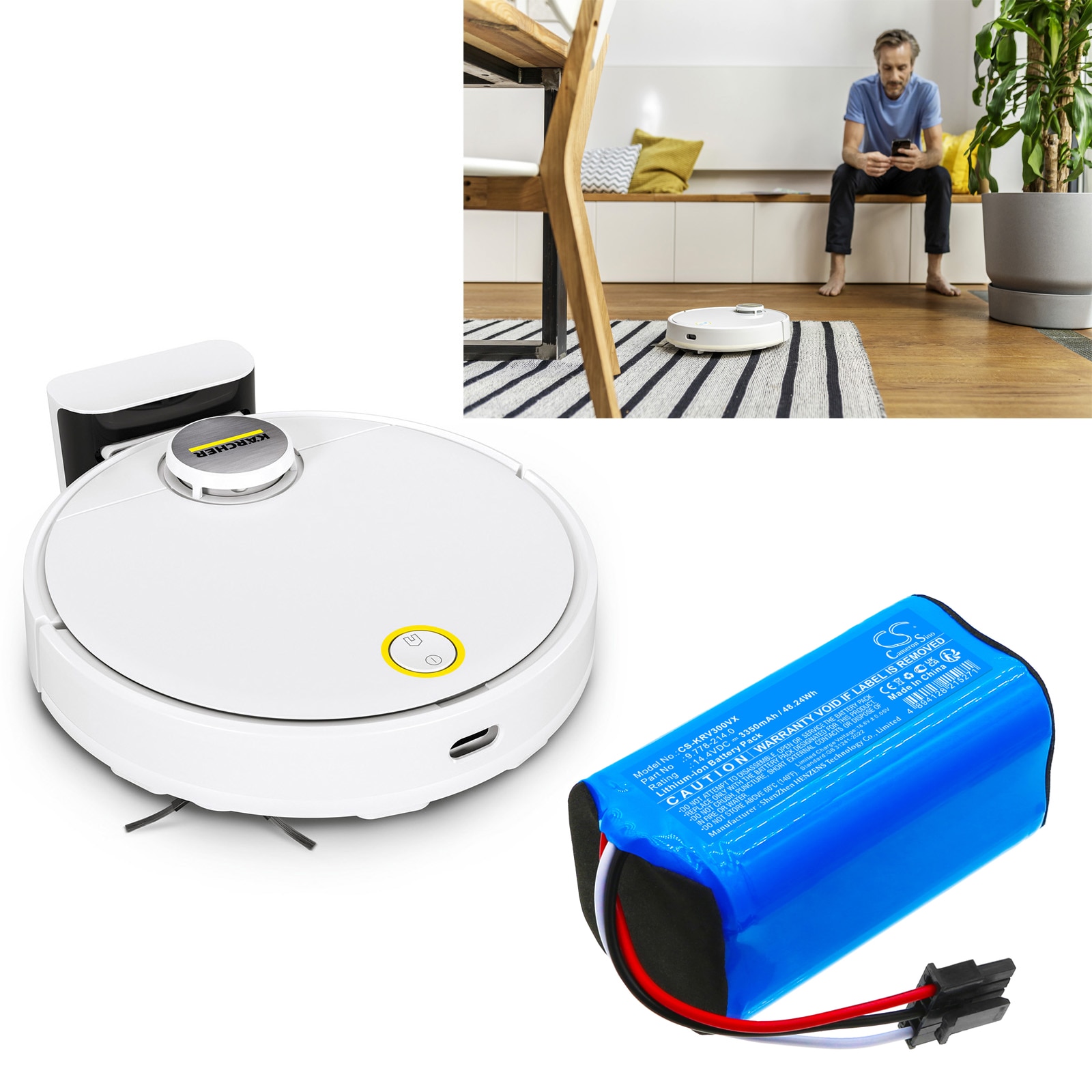 Batteri till Vakuum för KARCHER RCV 2, RCV 3