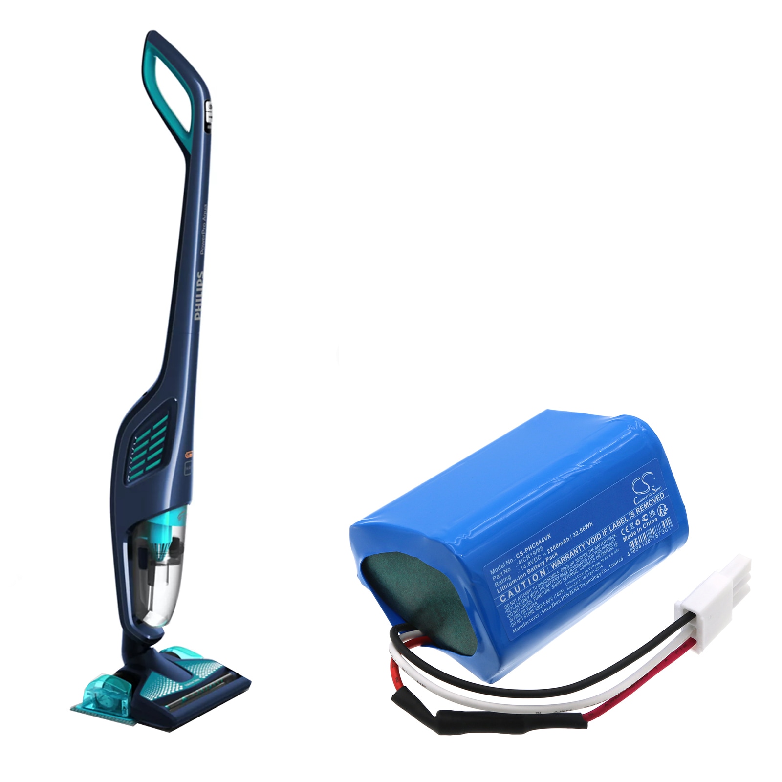 Batteri till Vakuum för Philips PowerPro Aqua FC6400, FC6400/01, FC6401/01 m.fl.