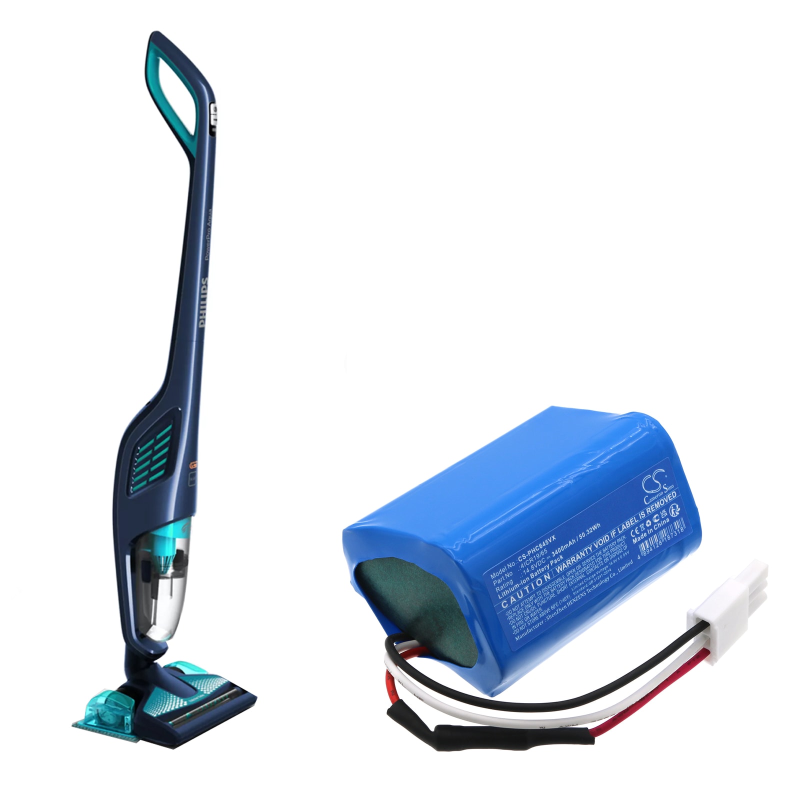 Batteri till Vakuum för Philips PowerPro Aqua FC6400, FC6400/01, FC6401/01 m.fl.