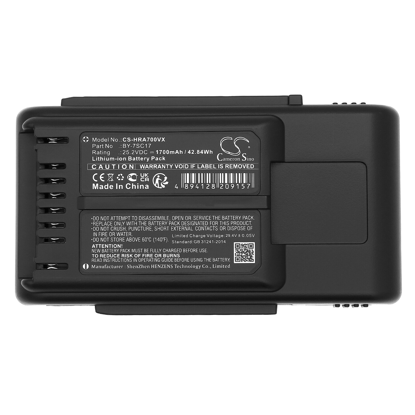 Batteri till Vakuum för Sharp EC-SR8-B, EC-SR9-B, EC-HR7-T m.fl.