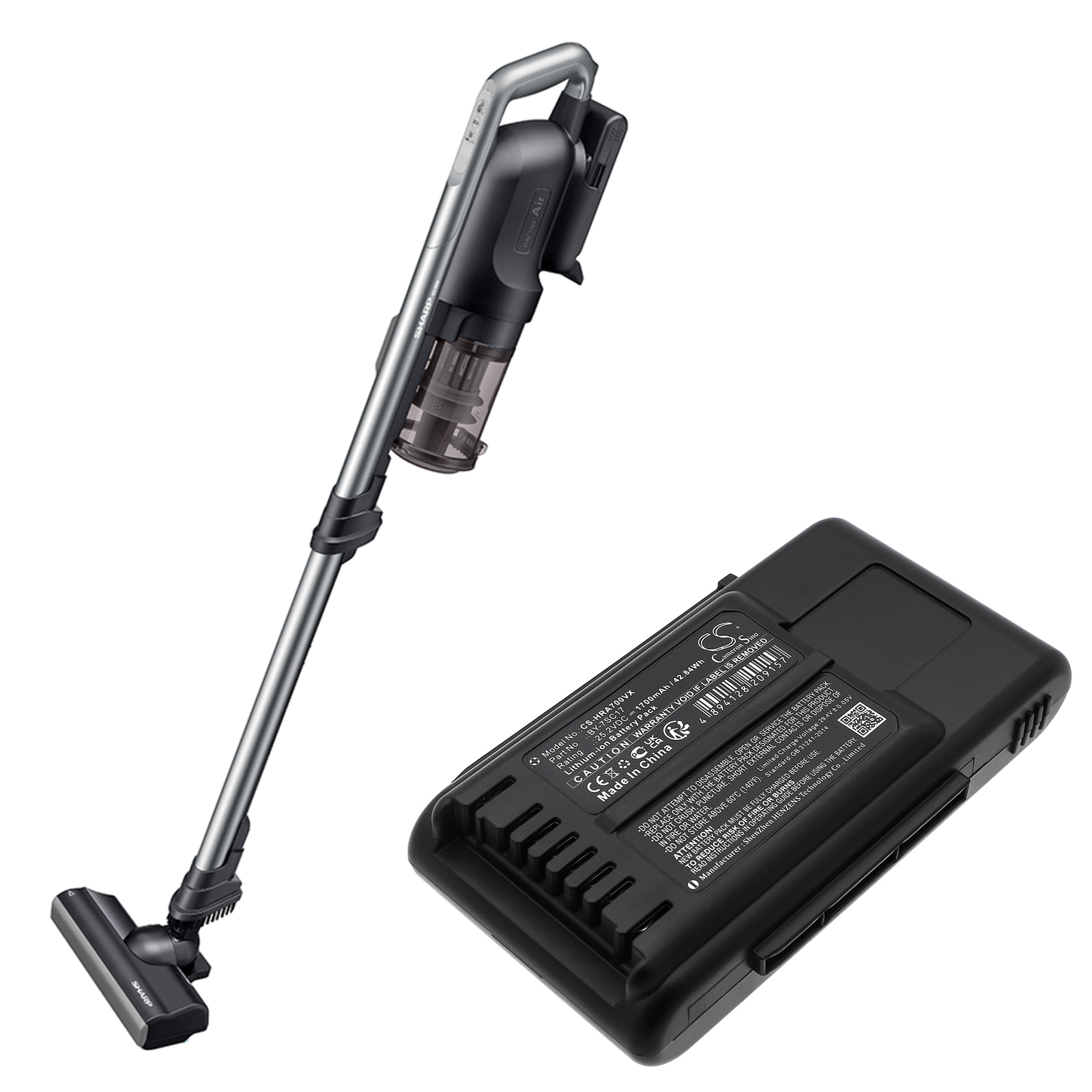 Batteri till Vakuum för Sharp EC-SR8-B, EC-SR9-B, EC-HR7-T m.fl.
