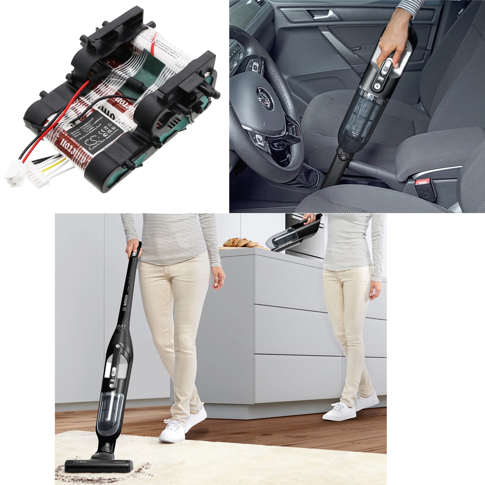 Batteri till Vakuum för Bosch 323204 23/01, BBH32101, BBH32101/01 m.fl.