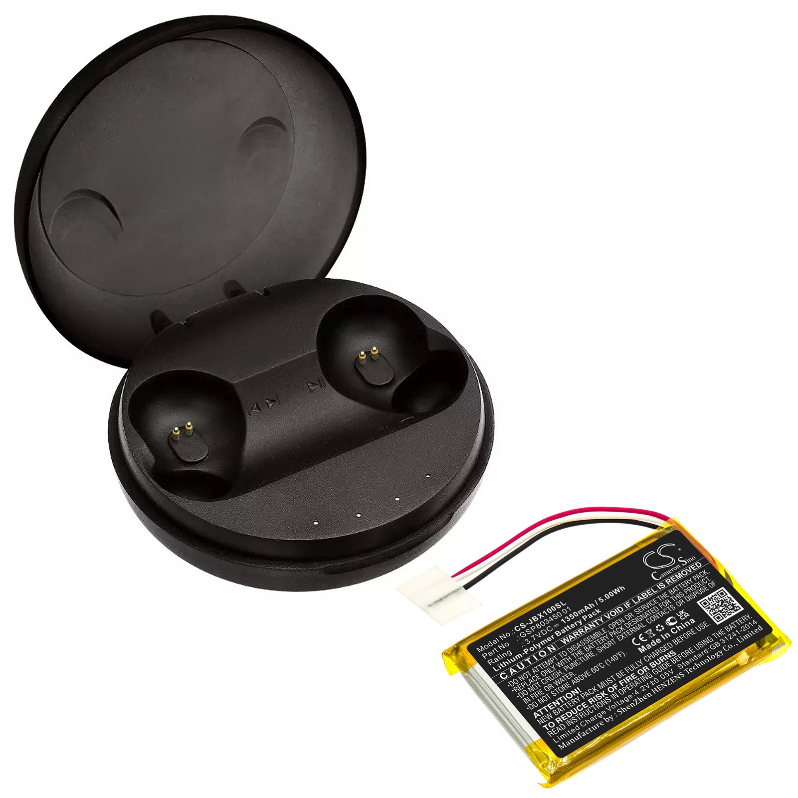 Batteri till Trådlöst headset för JBL Free Charging Case, Free X TWS Charging Case