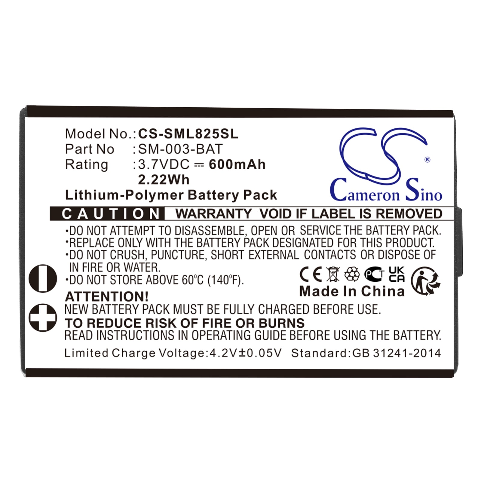 Batteri till Trådlöst headset för SIMOLIO, SM-905TV, SM-829D1 m.fl.
