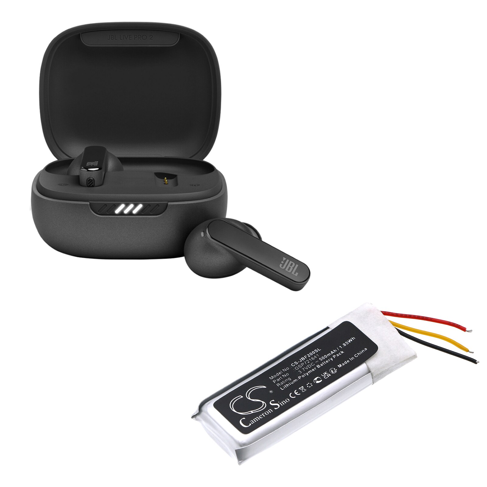 Batteri till Trådlöst headset för JBL Live Pro 2 Charging Case