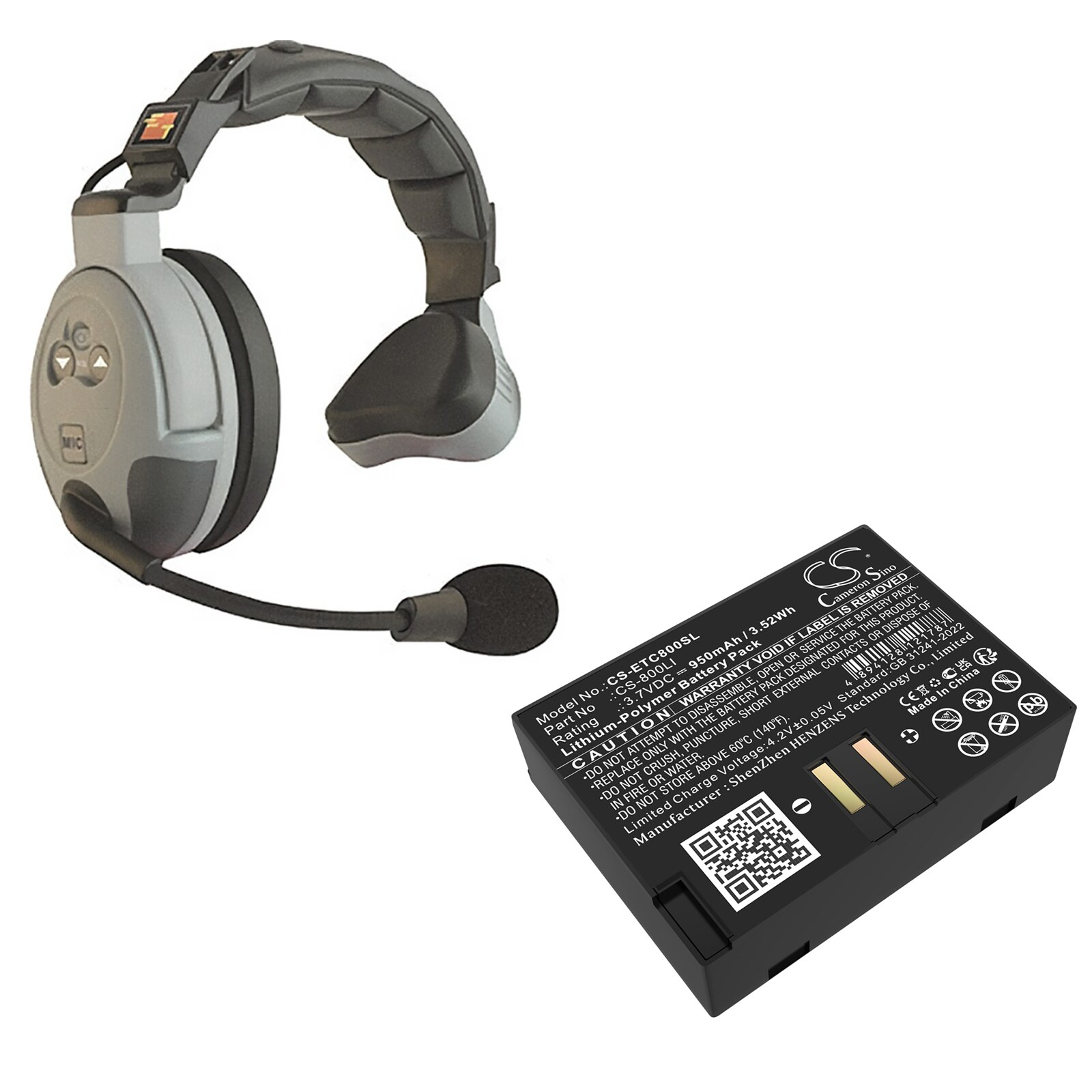 Batteri till Trådlöst headset för Eartec ComStar Wireless Headsets