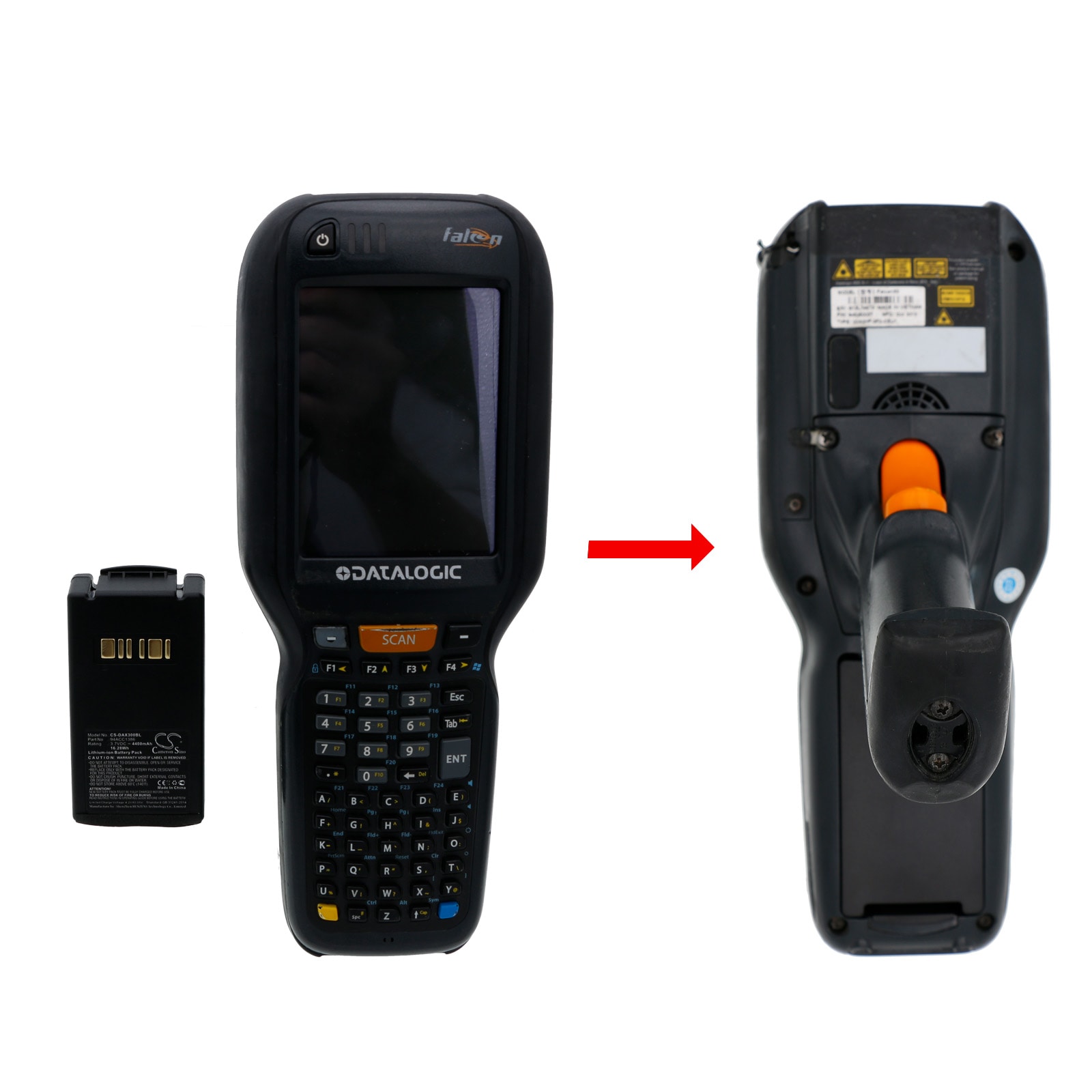 Batteri till Streckkodsläsare för Datalogic Falcon X3, Falcon X4, Falcon X3+ m.fl.