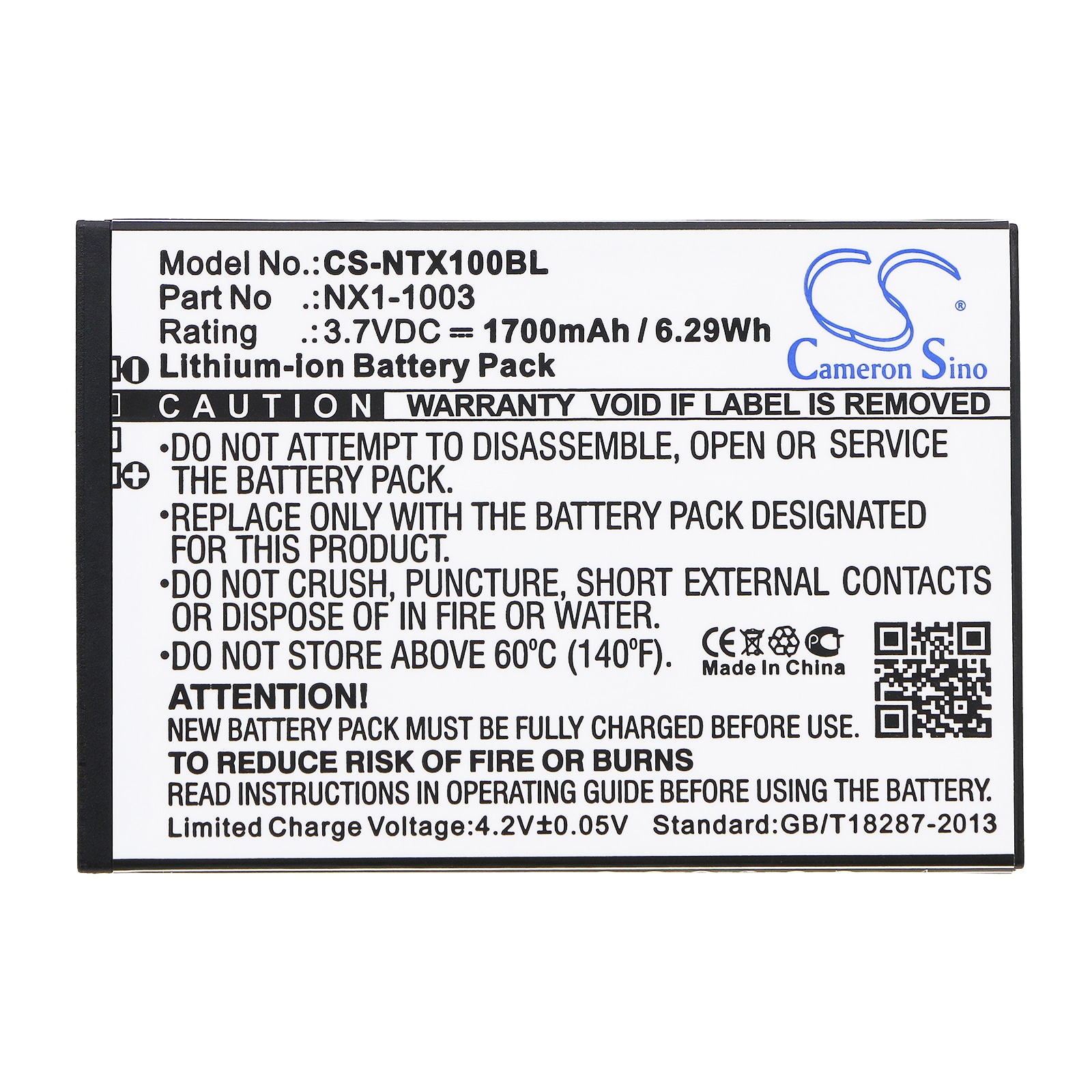 Batteri till Streckkodsläsare för Handheld Nautiz X1