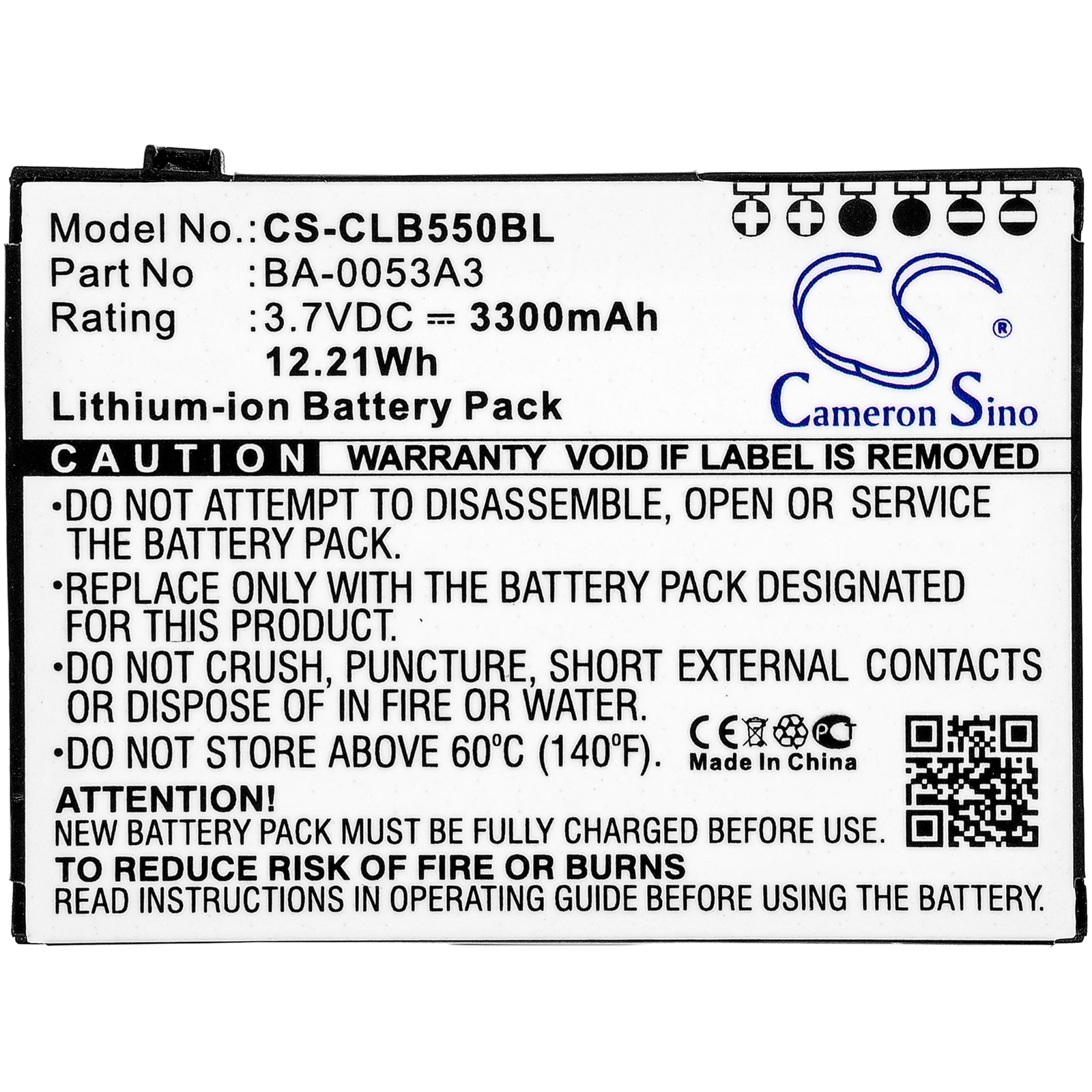 Batteri till Streckkodsläsare för CipherLab CP55, CP50