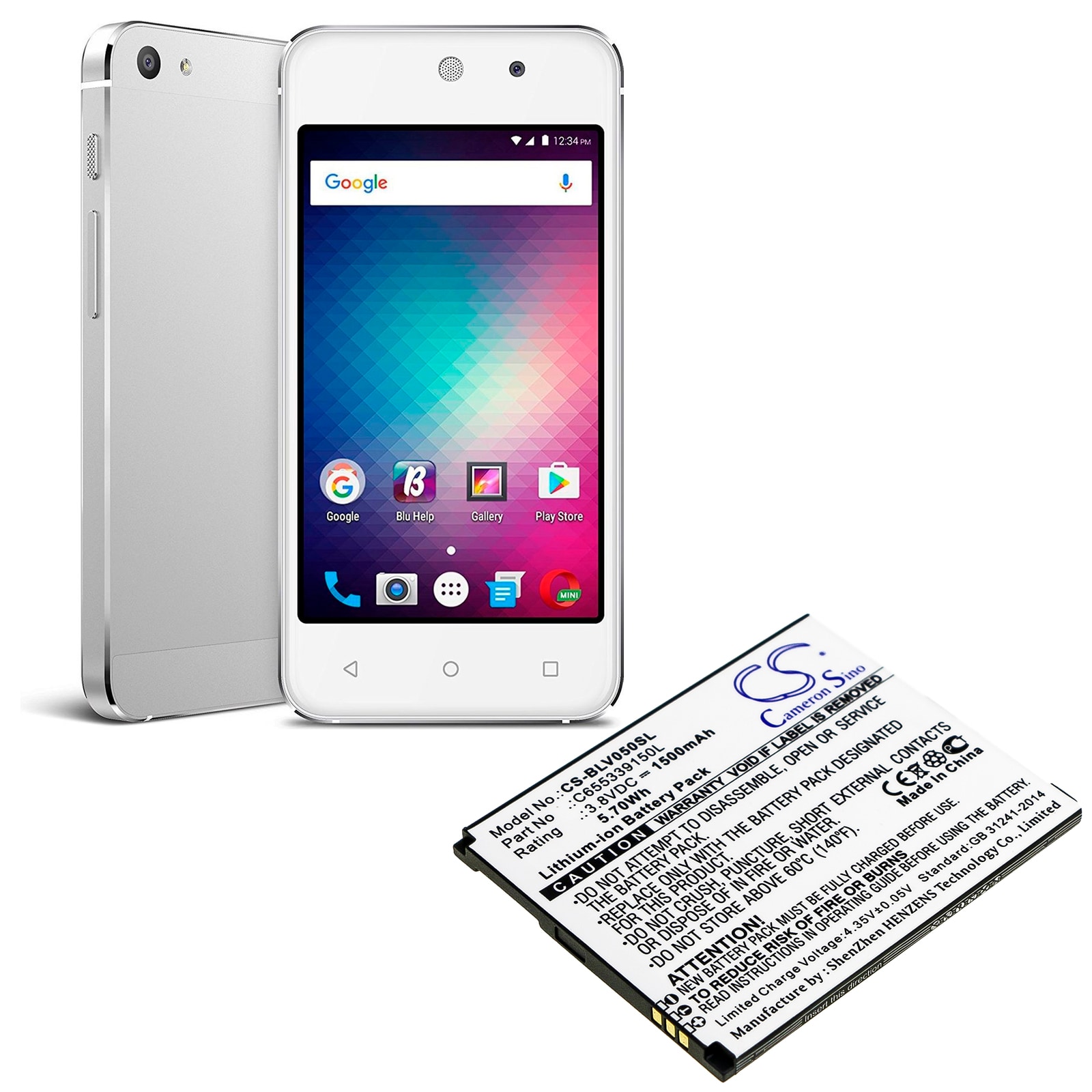 Batteri till SmartPhone, Mobil för BLU Vivo 5 Mini, V050