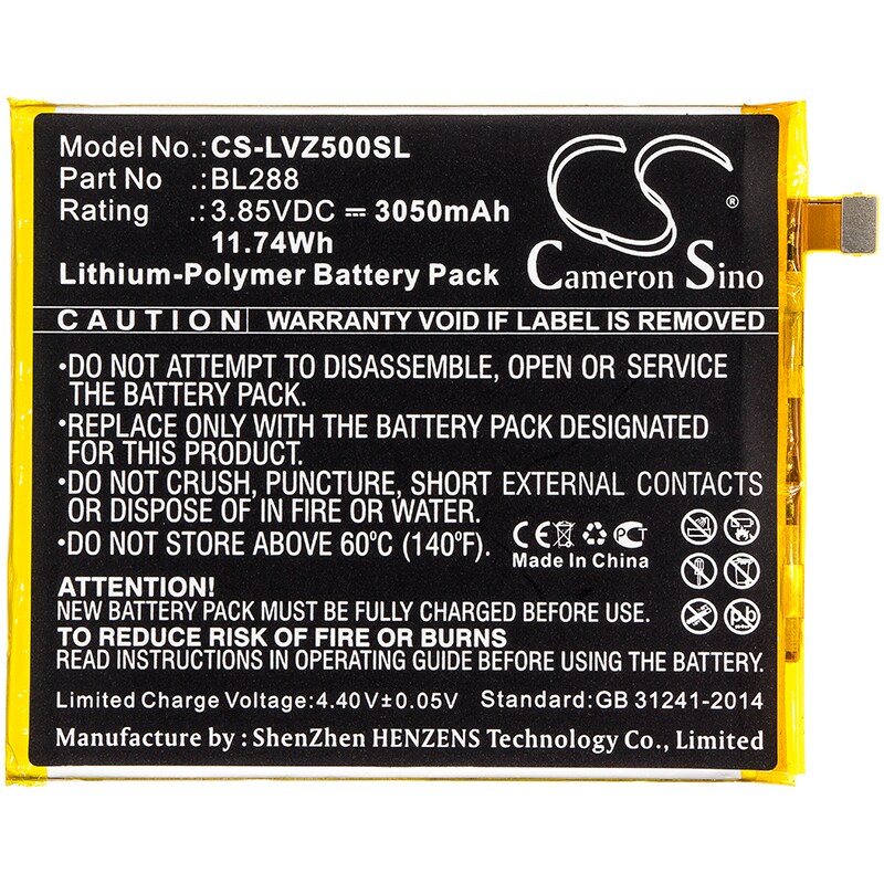 Batteri till SmartPhone, Mobil för Lenovo Zuk Z5, L78011, L78012