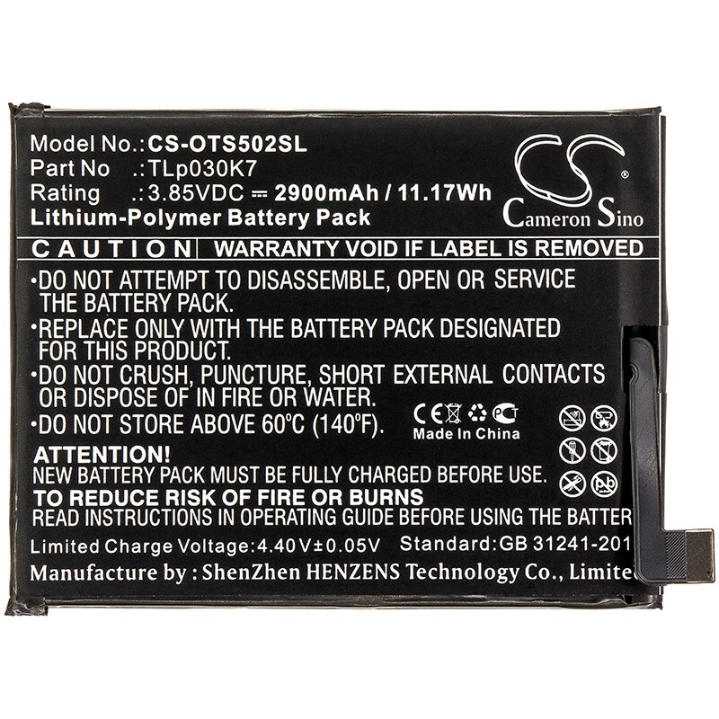 Batteri till SmartPhone, Mobil för Alcatel 1S, OT-5024D
