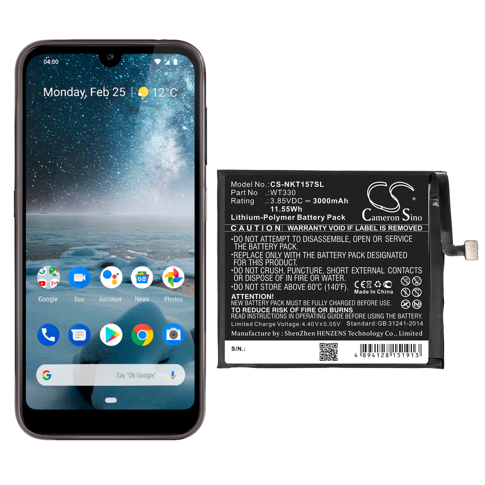 Batteri till SmartPhone, Mobil för Nokia 4.2, TA-1150, TA-1157