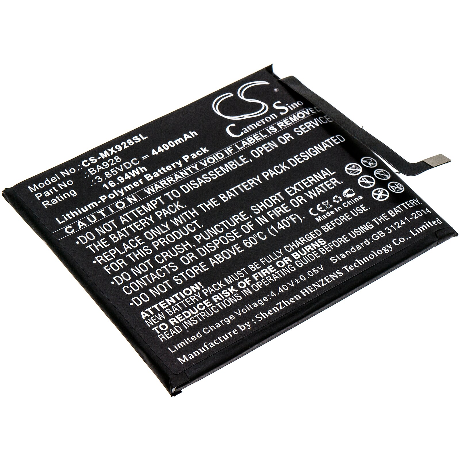 Batteri till SmartPhone, Mobil för Meizu 16T, M928Q, M1928