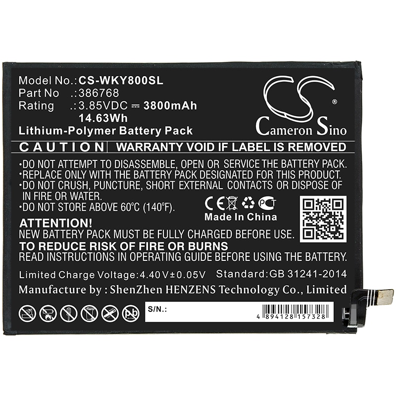 Batteri till SmartPhone, Mobil för Wiko Y80, W-V720