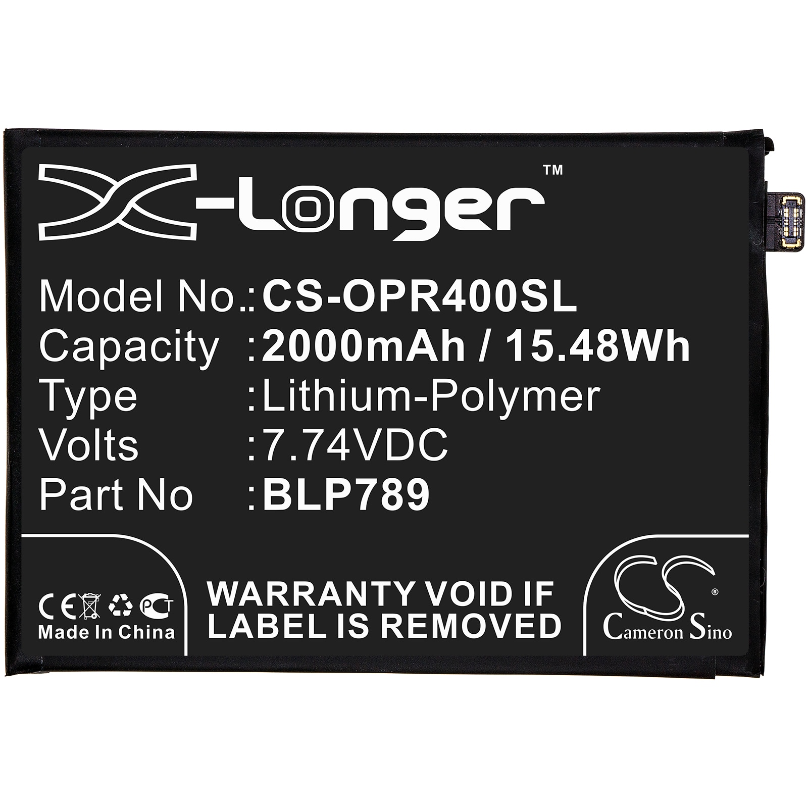 Batteri till SmartPhone, Mobil för OPPO Reno 4 5G, PDPM00, PDPT00 m.fl.
