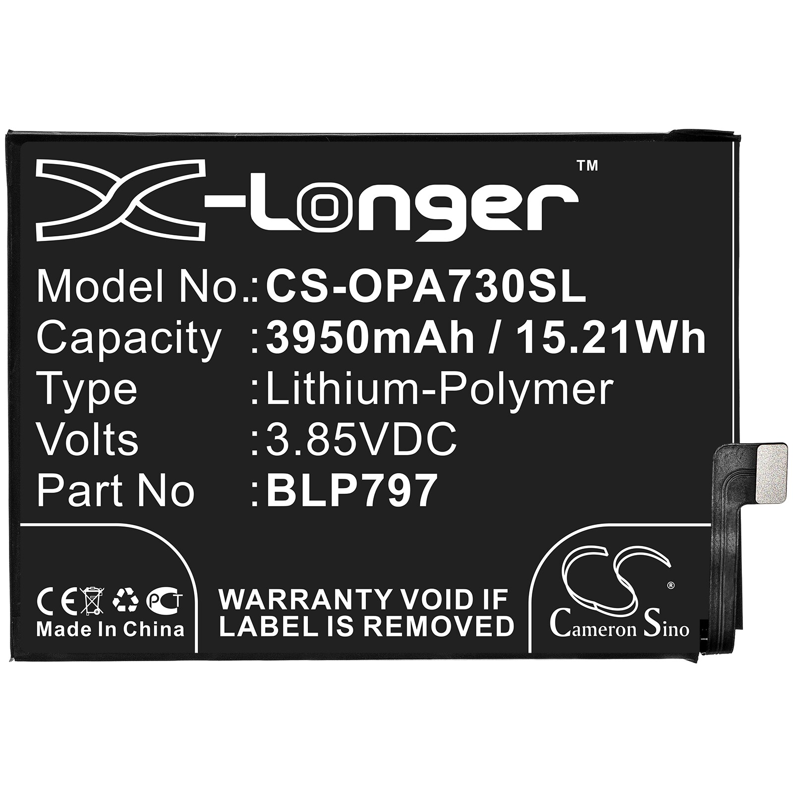 Batteri till SmartPhone, Mobil för OPPO A72 5G, A73 5G, CPH2161 m.fl.