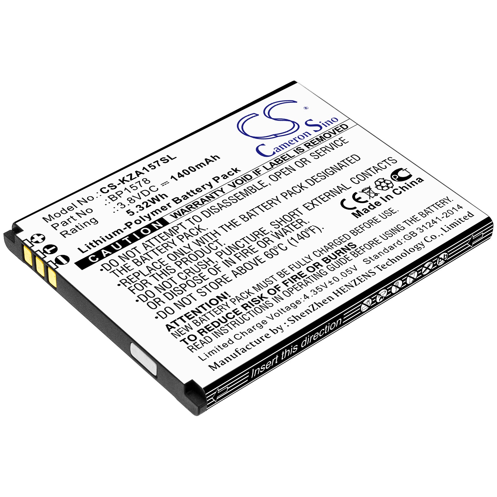 Batteri till SmartPhone, Mobil för Kazuna eTalk 4G, KAZ-F019, KAZ-F019PP m.fl.