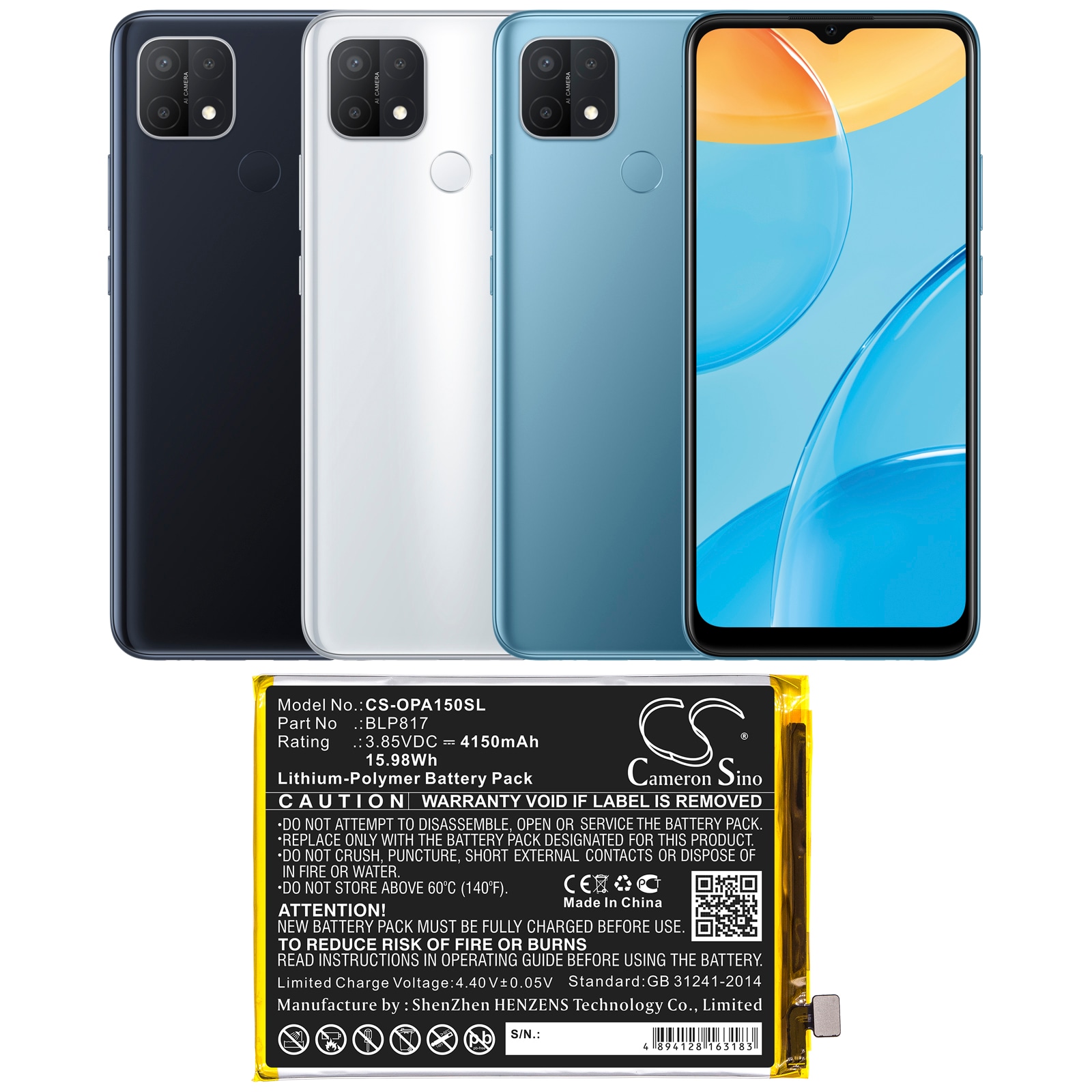 Batteri till SmartPhone, Mobil för OPPO A15, A15 2020, CPH2185 m.fl.