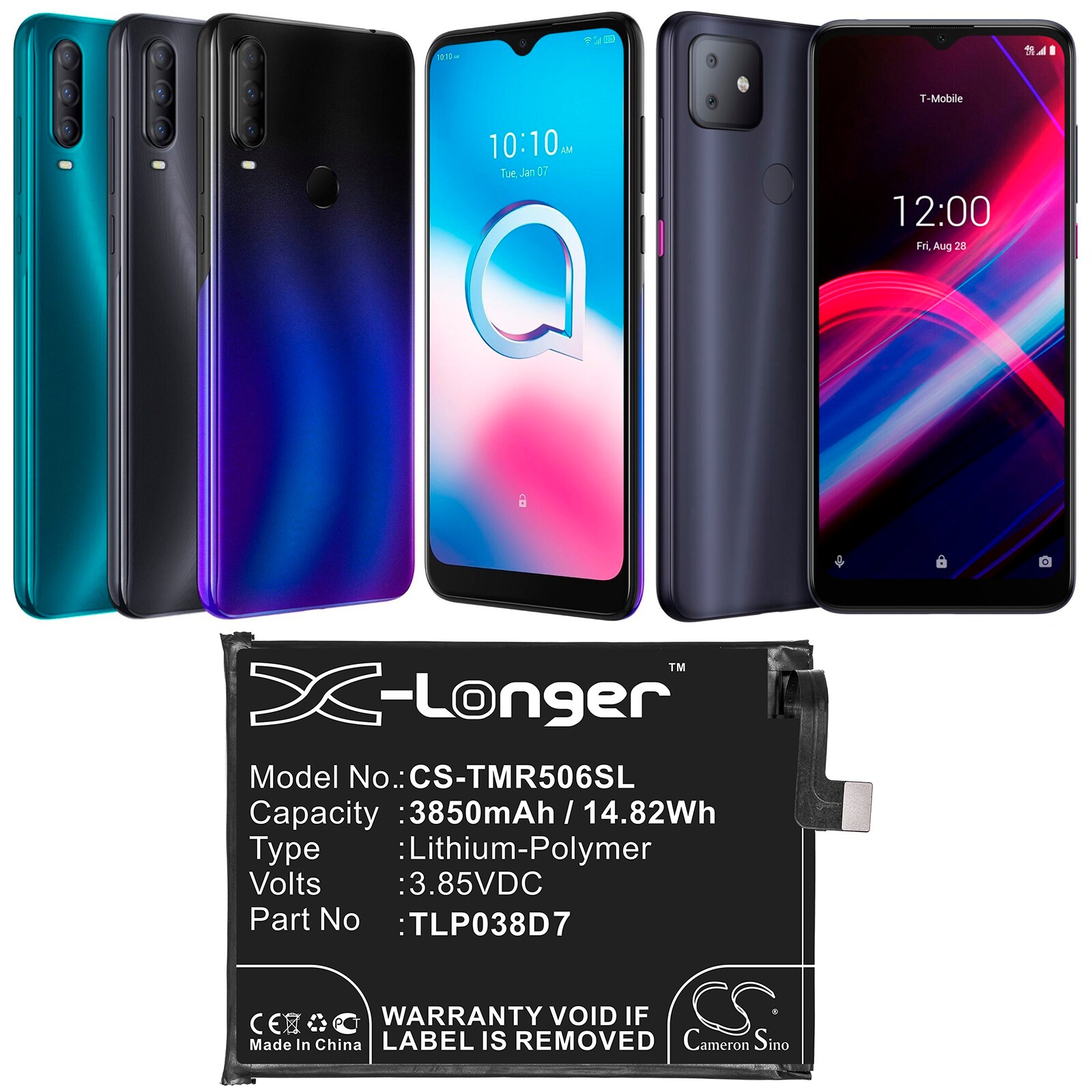 Batteri till SmartPhone, Mobil för T-Mobile Revvl 4 Plus, 5062W, 5062Z