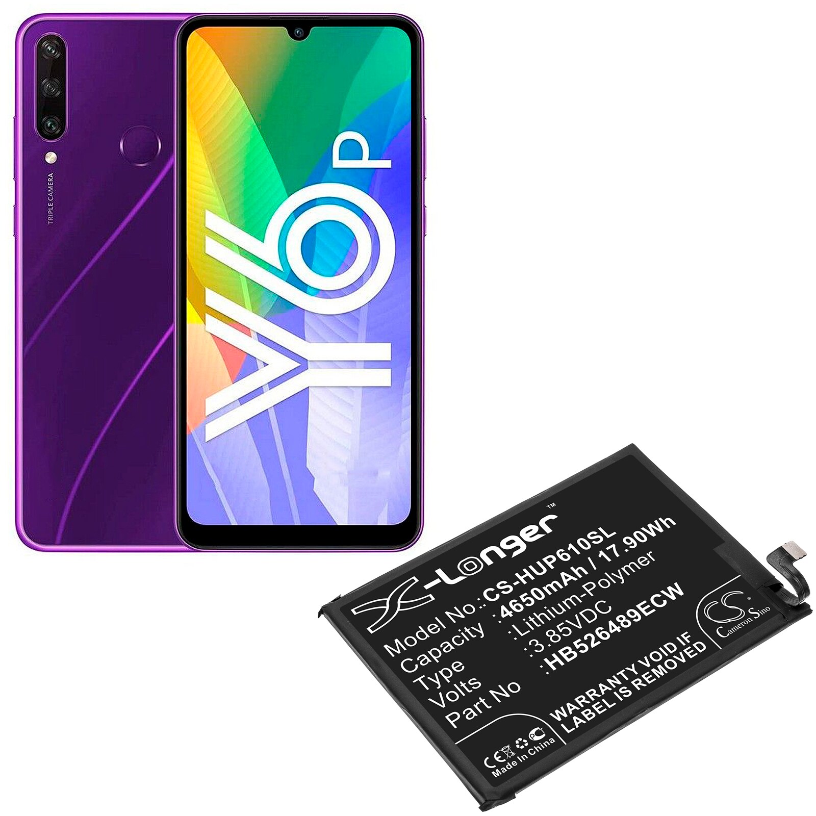 Batteri till SmartPhone, Mobil för Huawei Y6p, MED-LX9, MED-L29 m.fl.