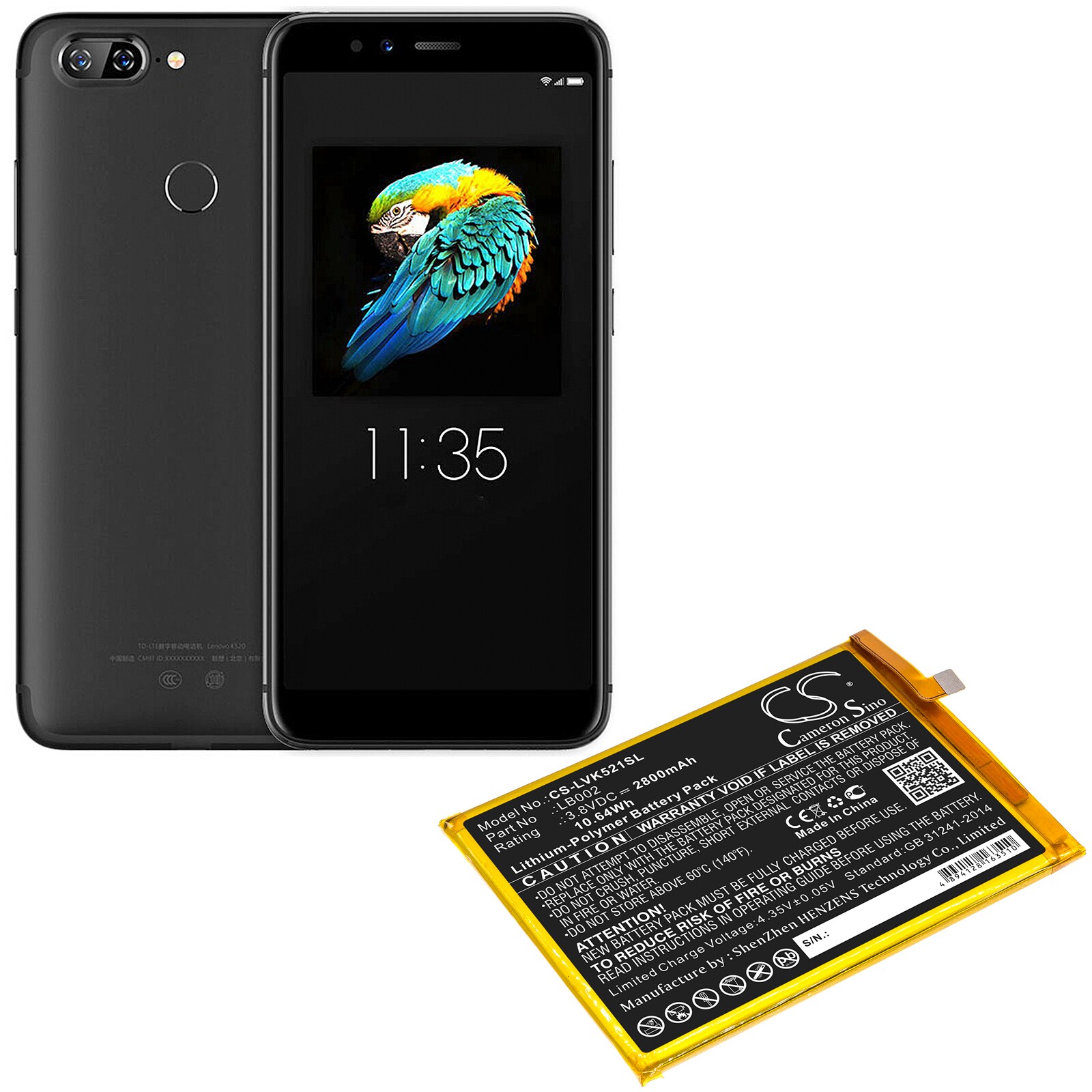 Batteri till SmartPhone, Mobil för Lenovo S5, K520, K520T Pro m.fl.