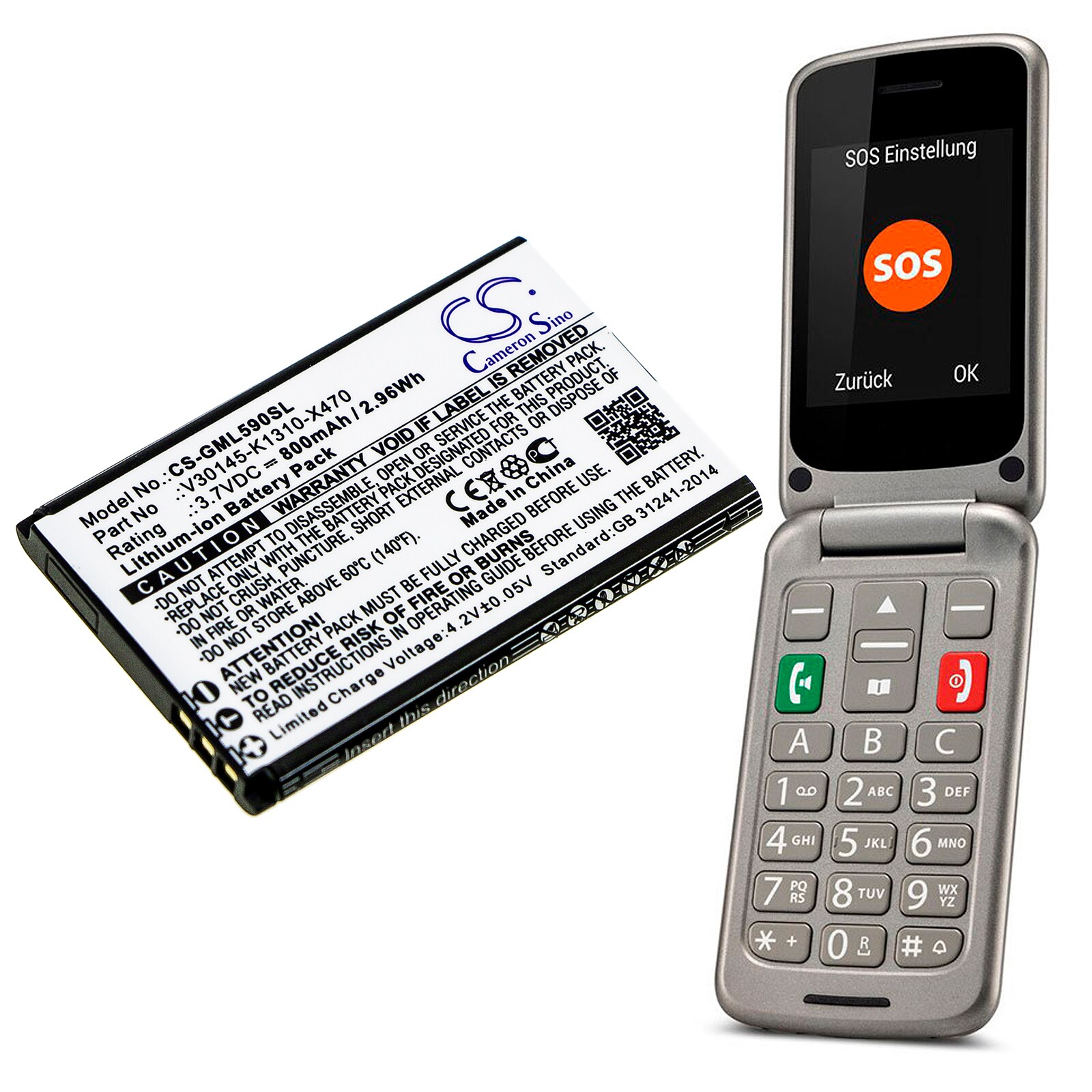 Batteri till SmartPhone, Mobil för Saiet Ready Max, One Max, Single m.fl.