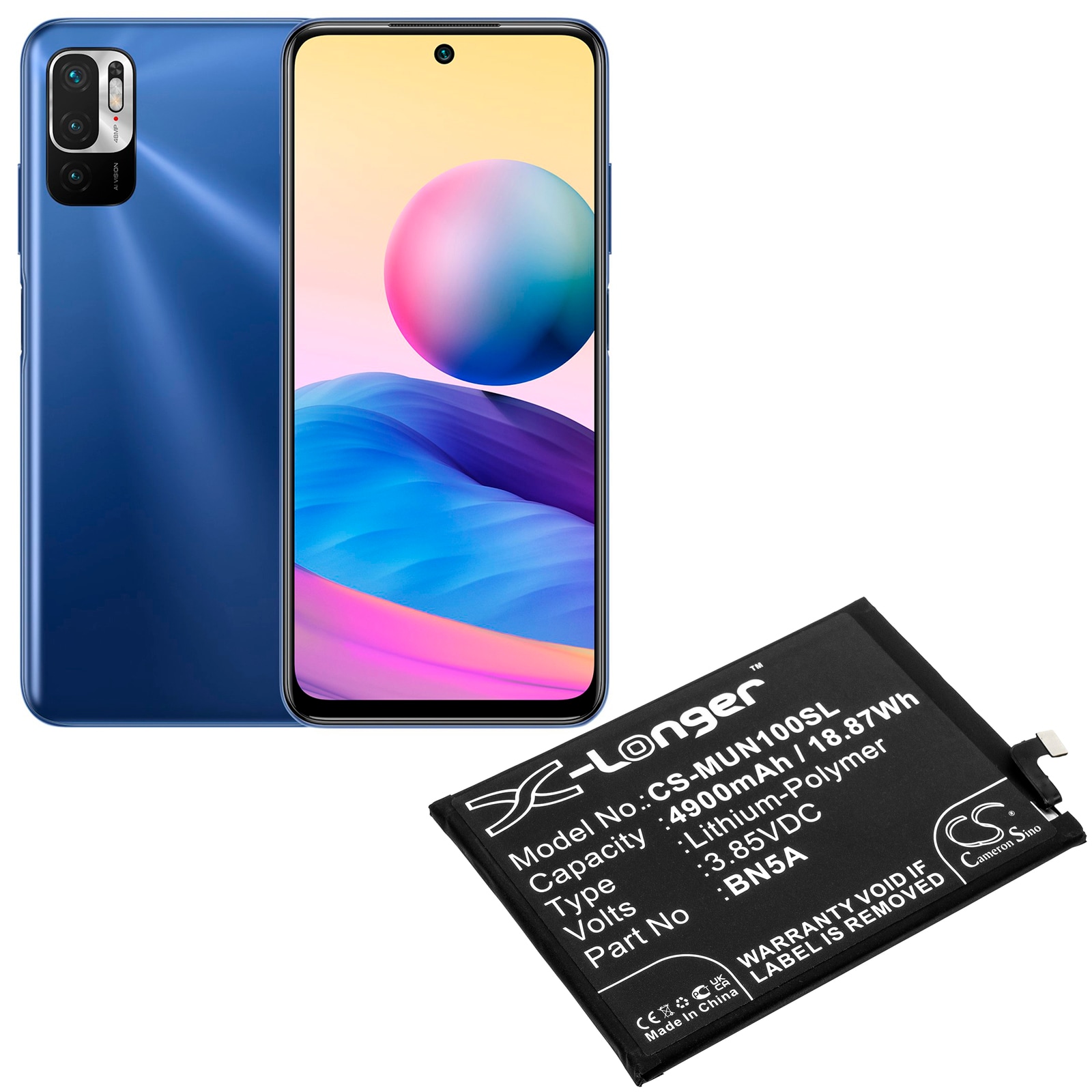 Batteri till SmartPhone, Mobil för Poco M3 Pro 5G, M2103K19PI, M2103K19PG m.fl.