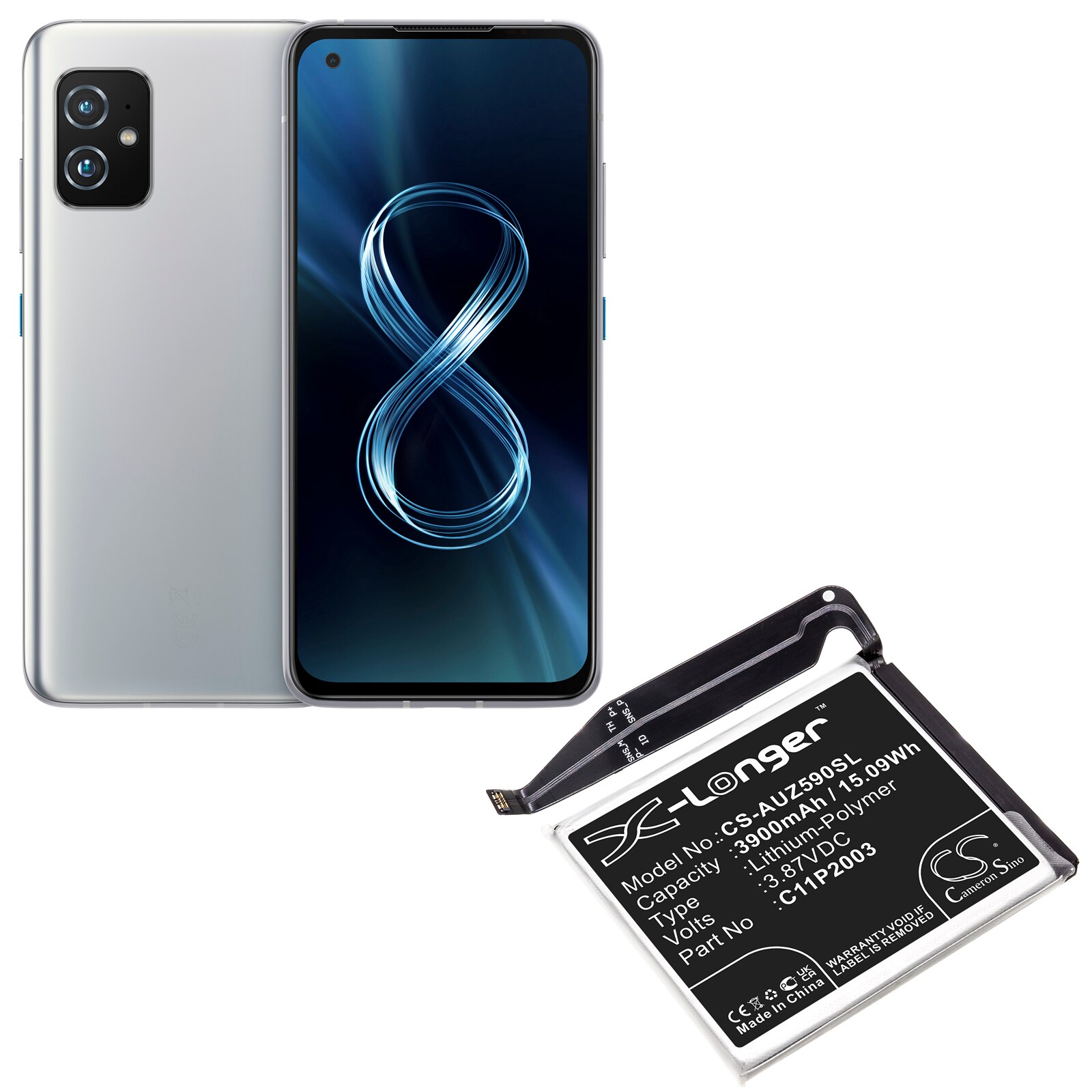 Batteri till SmartPhone, Mobil för Asus ZenFone 8, ZS590KS