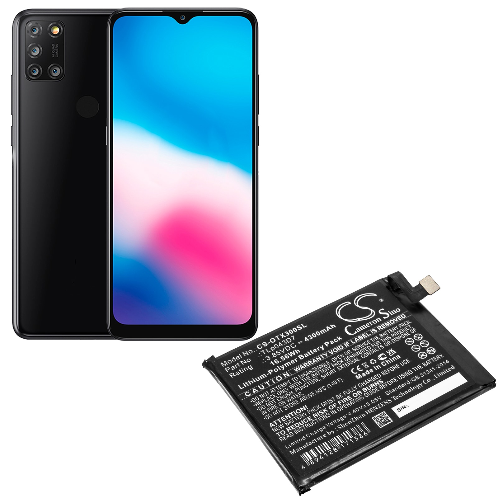 Batteri till SmartPhone, Mobil för Alcatel 3X, 5X, OT-5061A m.fl.