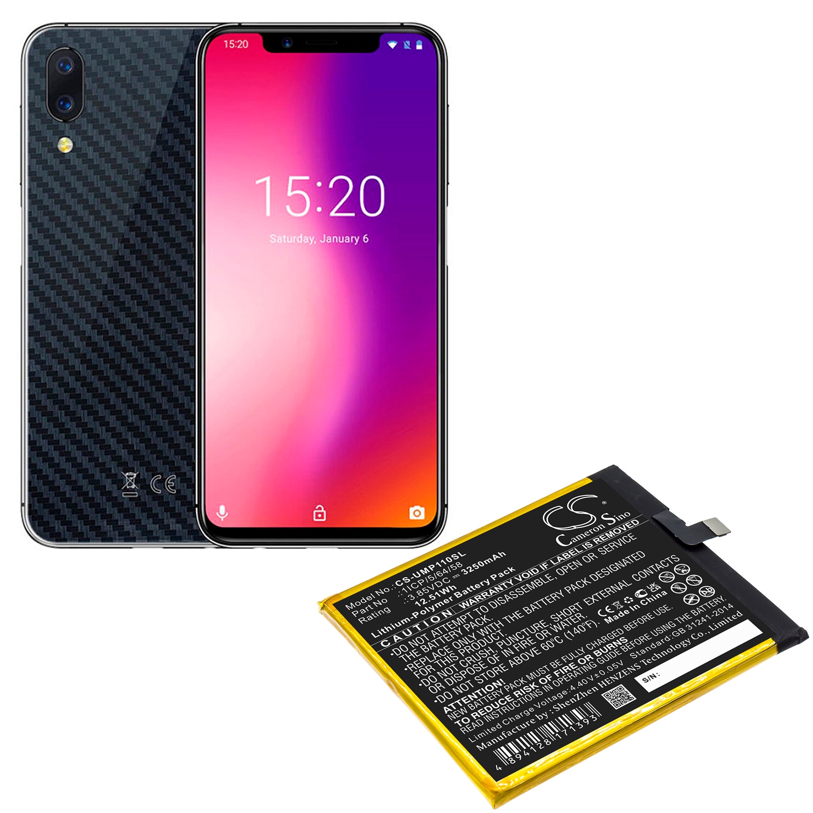 Batteri till SmartPhone, Mobil för UMI UMIDIGI One Pro