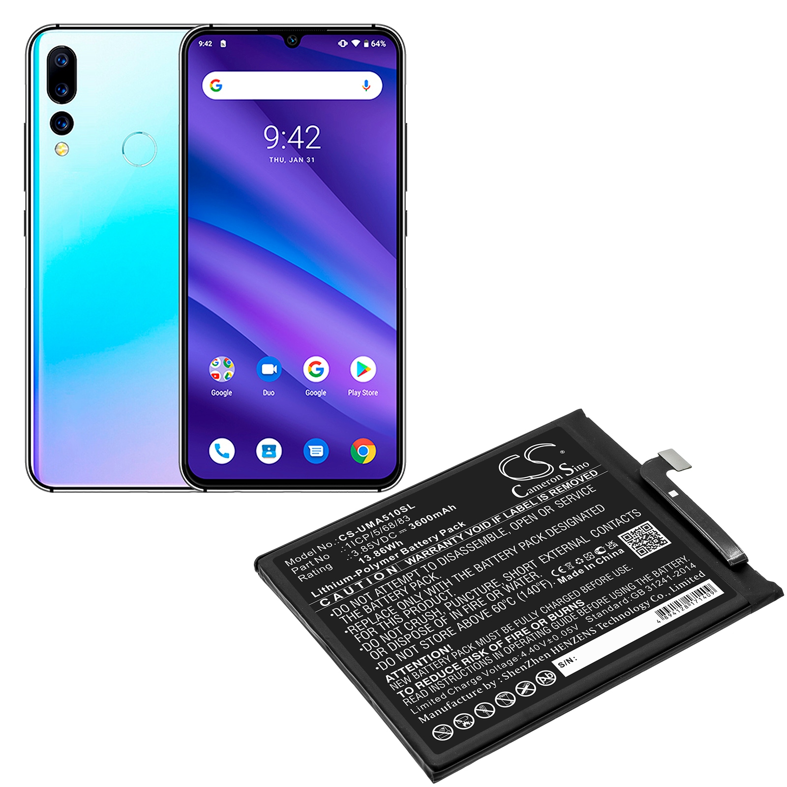 Batteri till SmartPhone, Mobil för UMI UMIDIGI A5 Pro