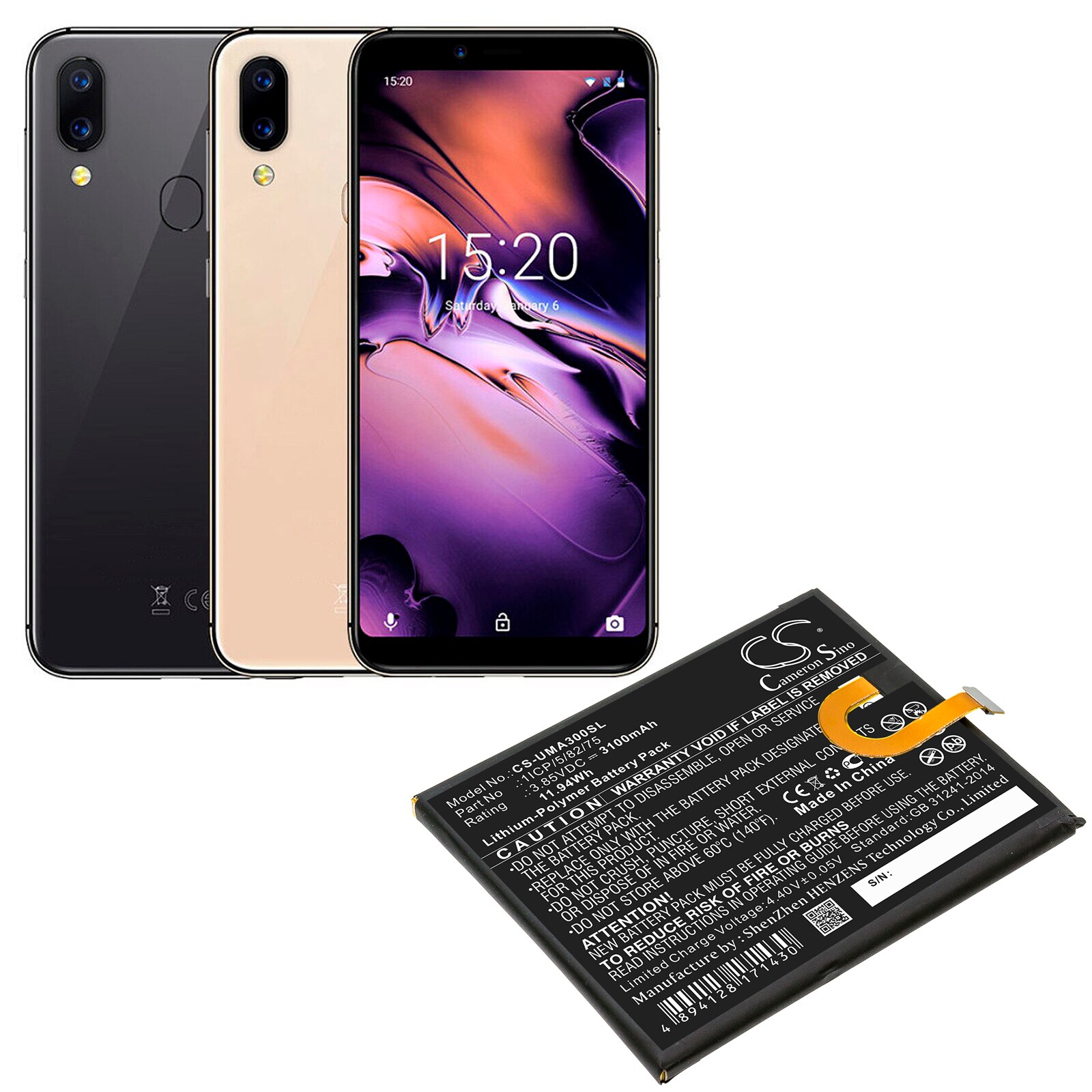 Batteri till SmartPhone, Mobil för UMI UMIDIGI A3