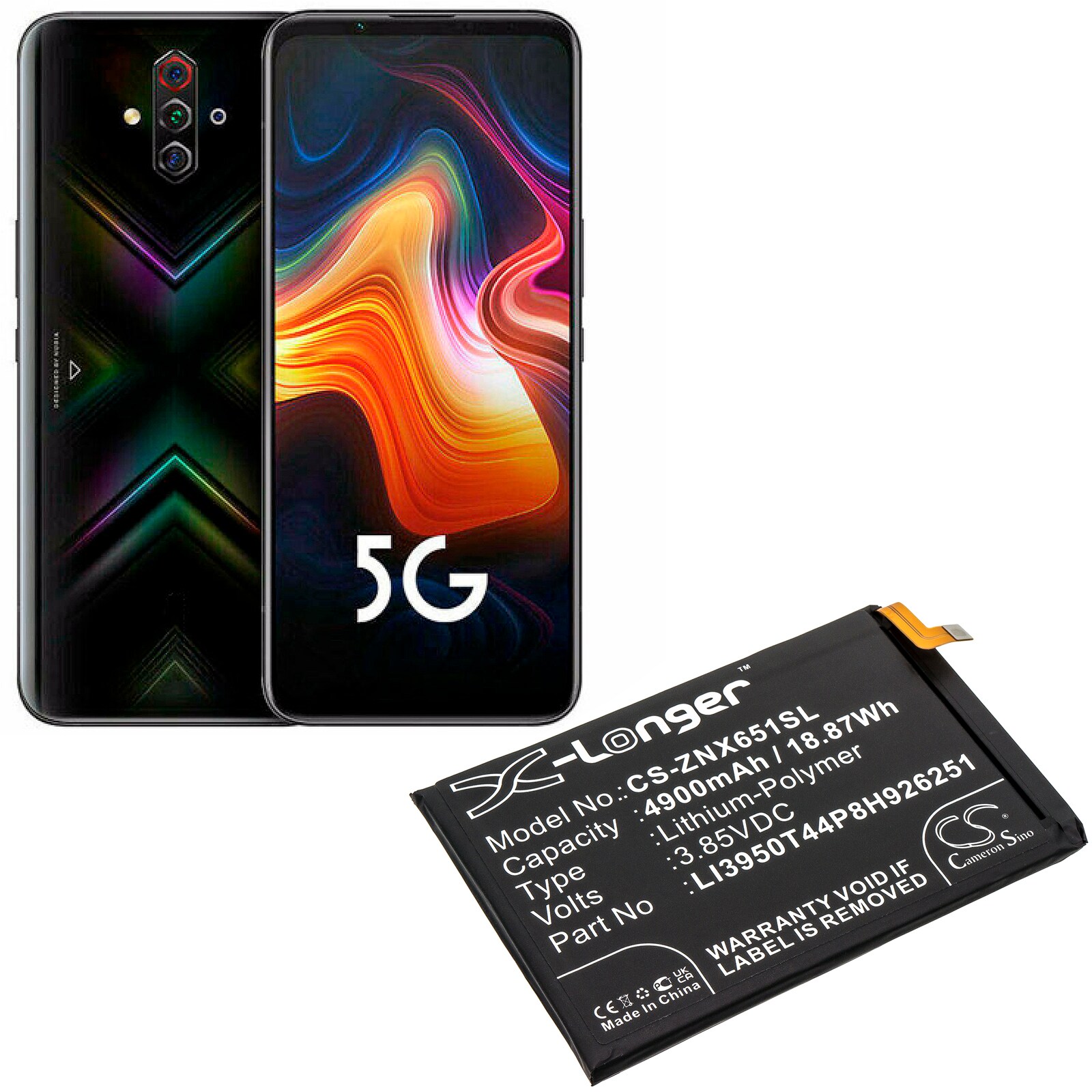 Batteri till SmartPhone, Mobil för ZTE Nubia Play, Nubia Red Magic 5G Lite m.fl.