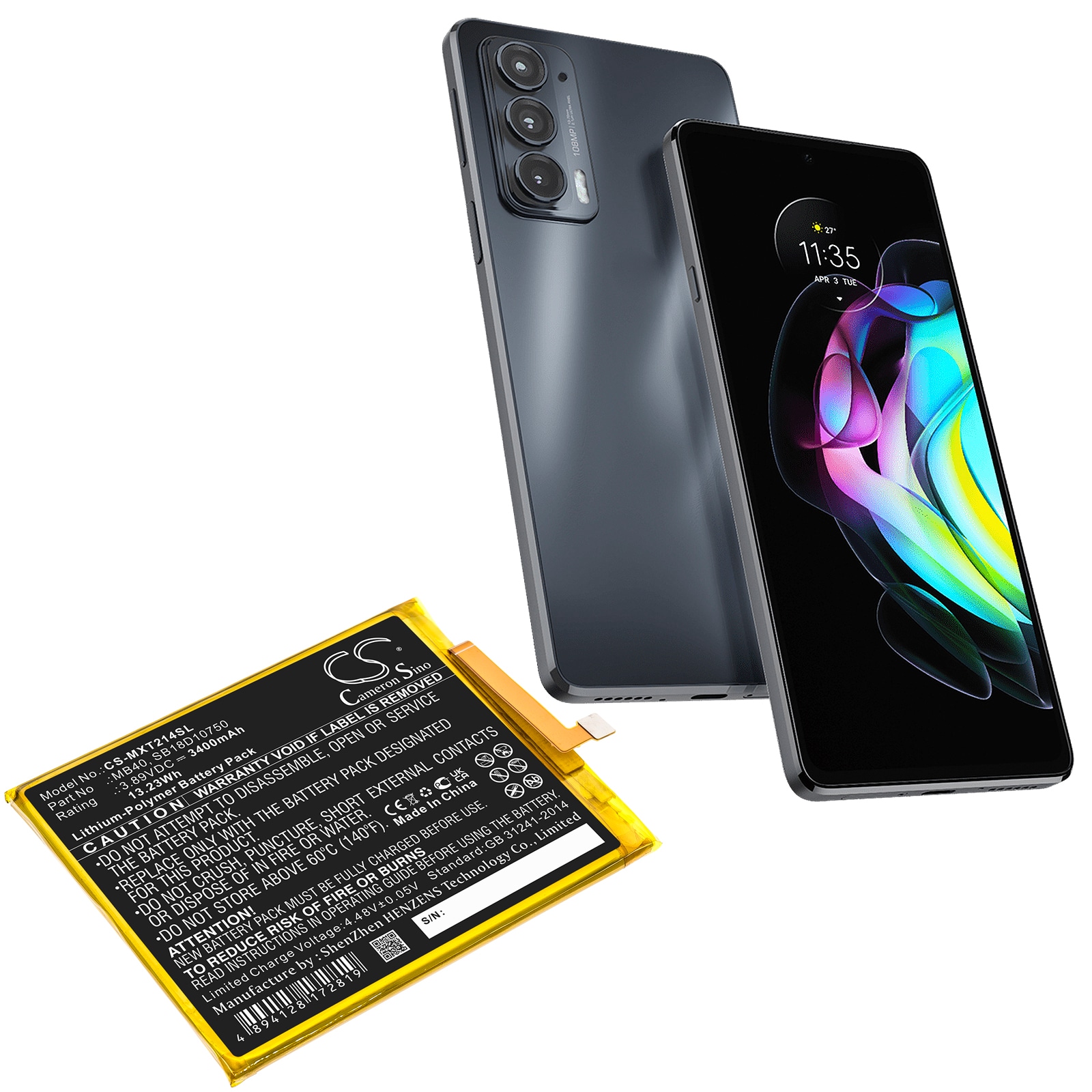 Batteri till SmartPhone, Mobil för Motorola Moto Edge 20 5G, Edge 20 5G 2021, XT2143 m.fl.