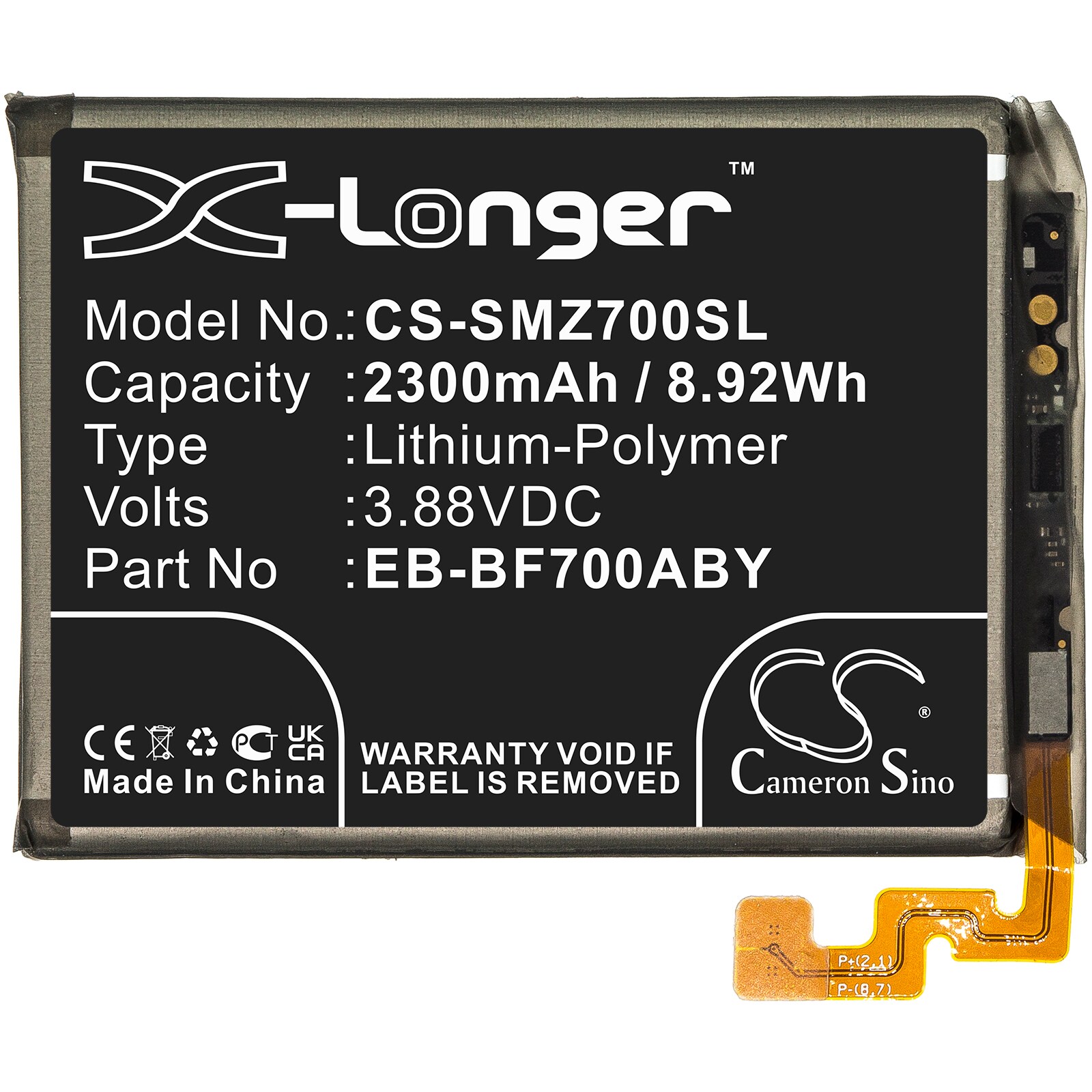 Batteri till SmartPhone, Mobil för Samsung Galaxy Z Flip, SM-F7000, SM-F700W/DS m.fl.