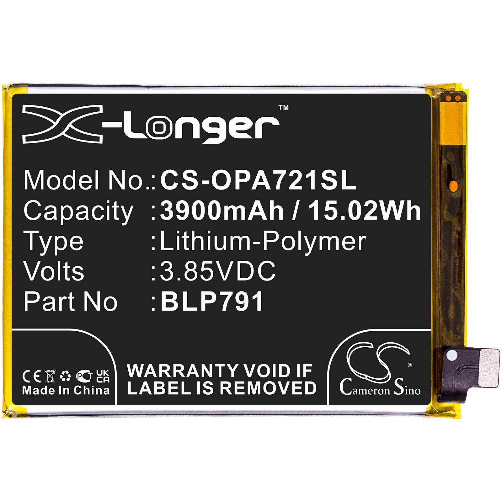 Batteri till SmartPhone, Mobil för OPPO A72 5G 2020, A73 5G 2020, PDYM20 m.fl.