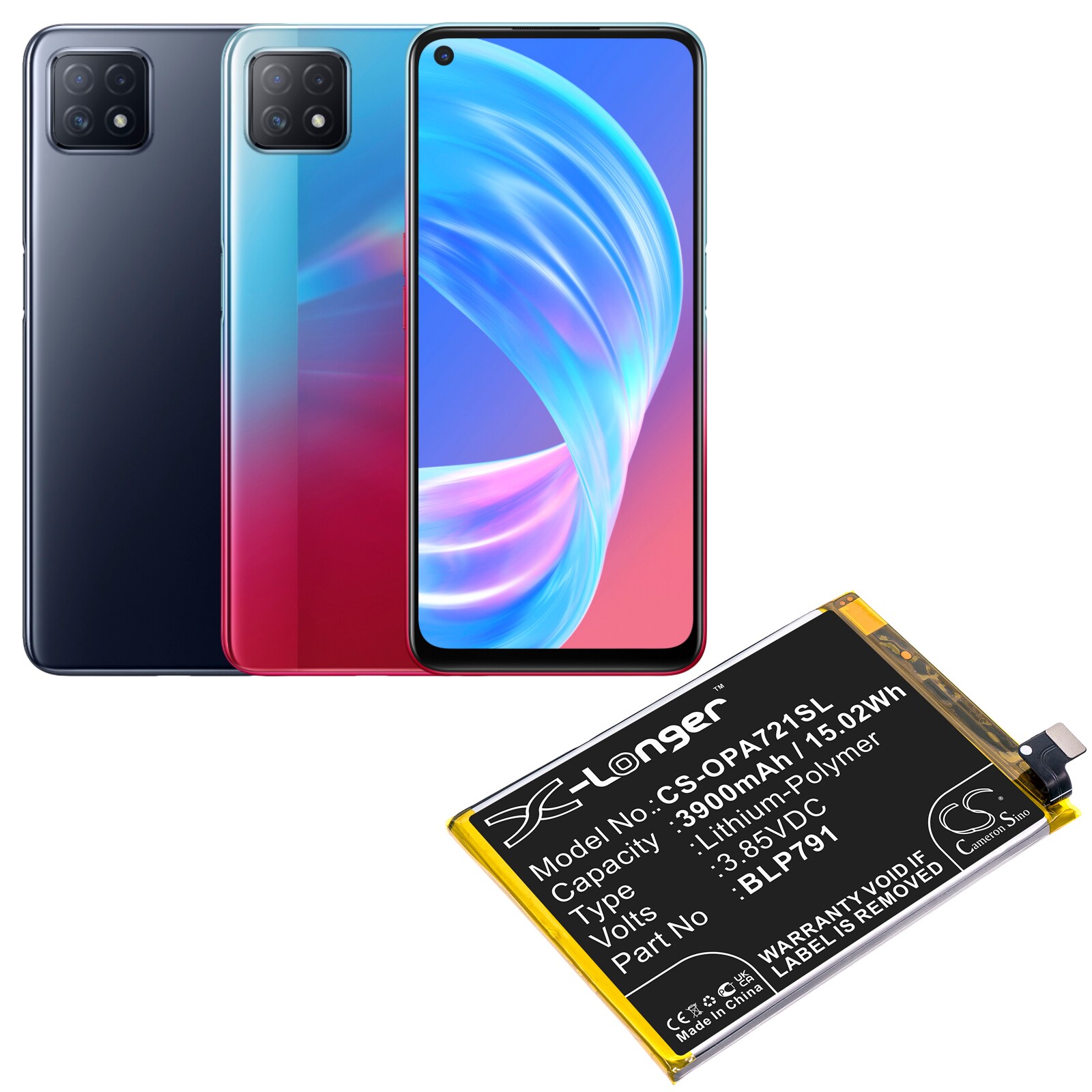 Batteri till SmartPhone, Mobil för OPPO A72 5G 2020, A73 5G 2020, PDYM20 m.fl.