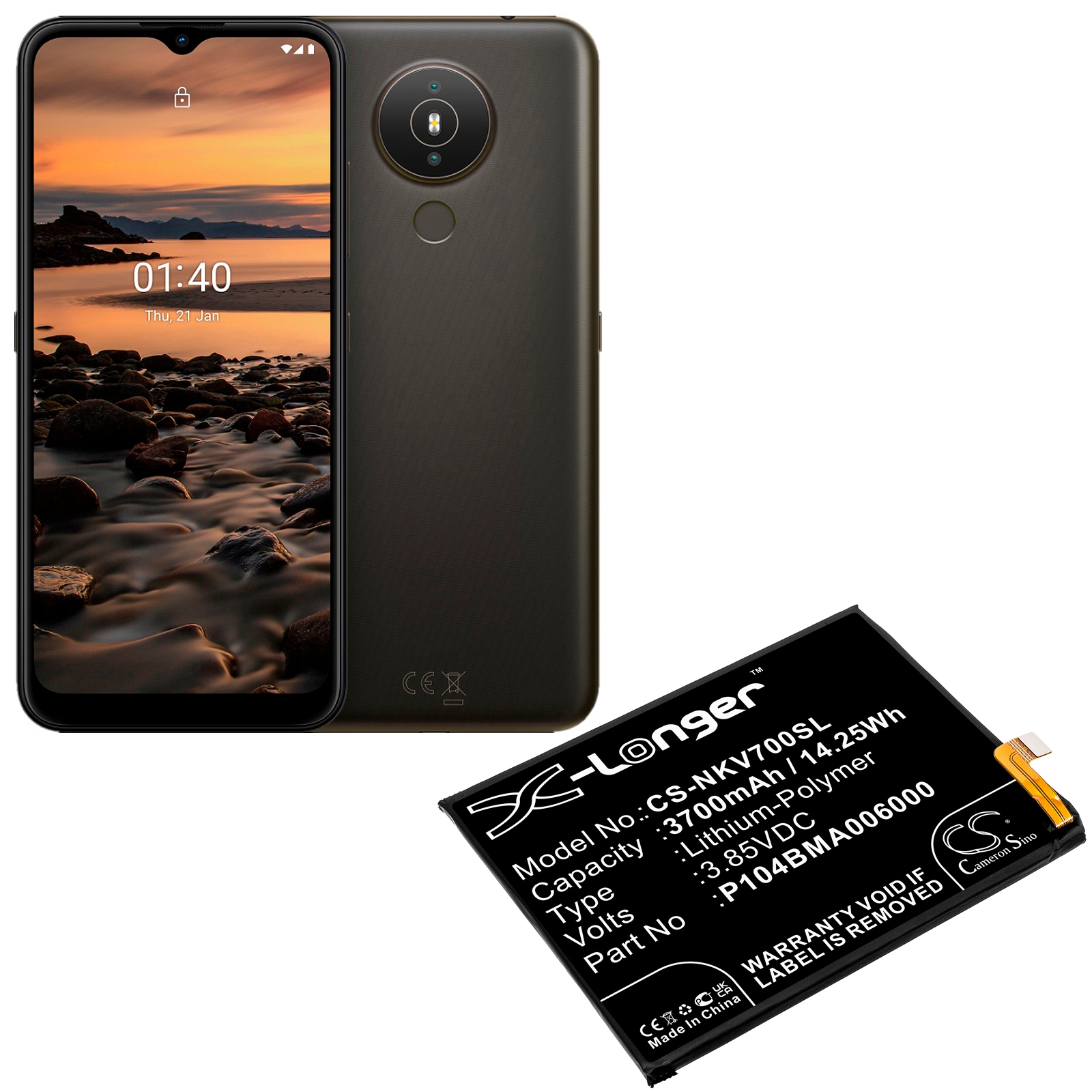 Batteri till SmartPhone, Mobil för Nokia TA-1322, TA-1323, TA-1329 m.fl.