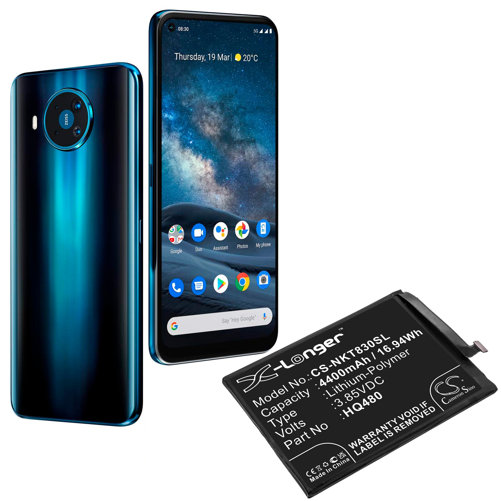 Batteri till SmartPhone, Mobil för Nokia 8.3 2020 5G, 8 V 5G, TA-1243 m.fl.