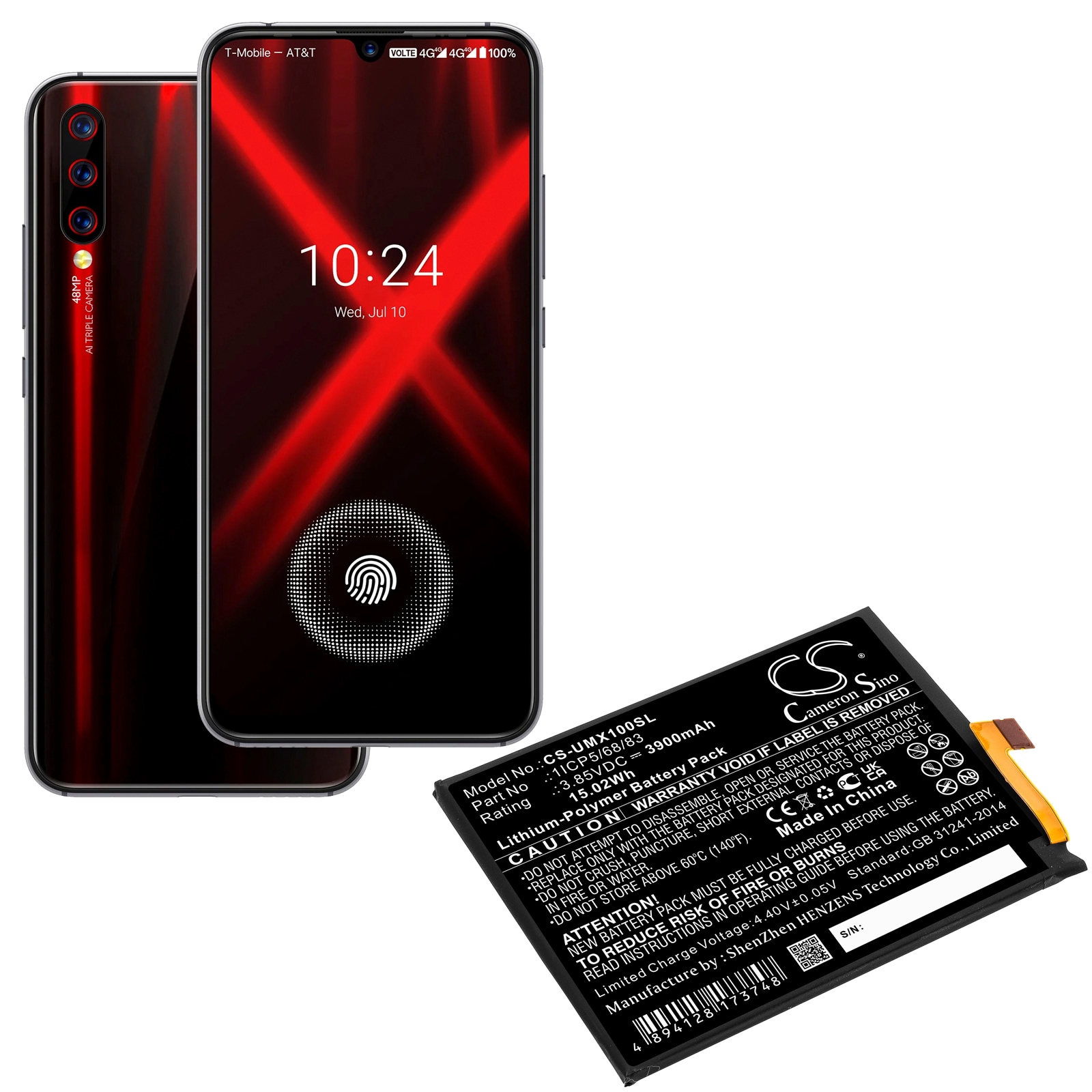 Batteri till SmartPhone, Mobil för UMI UMIDIGI X