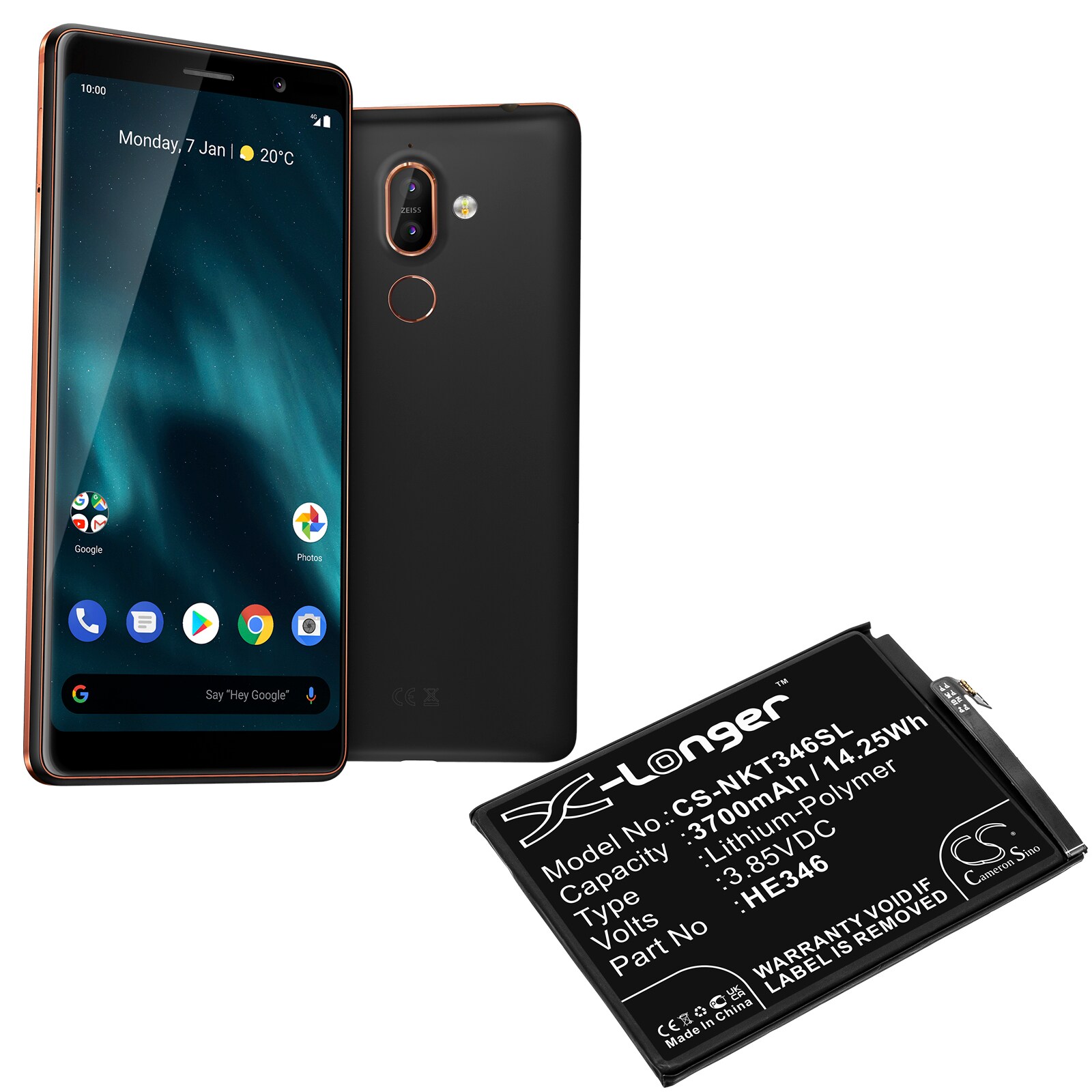 Batteri till SmartPhone, Mobil för Nokia 7 Plus, TA1046